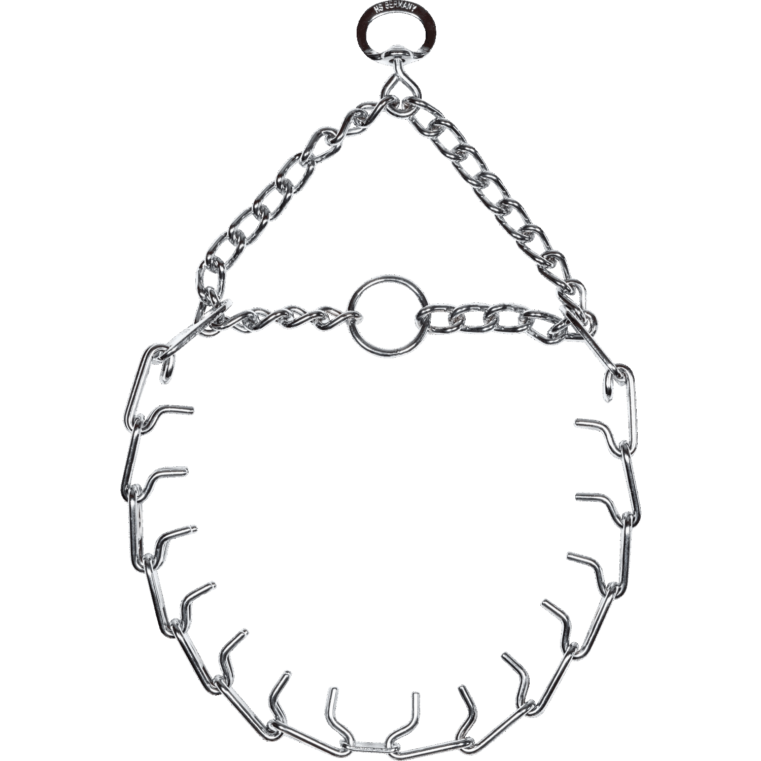 ULTRA PLUS Training Collar with Center Plate Assembly Chain Swivel and ring Steel chrome plated 3.0 mm short version 60 cm 24