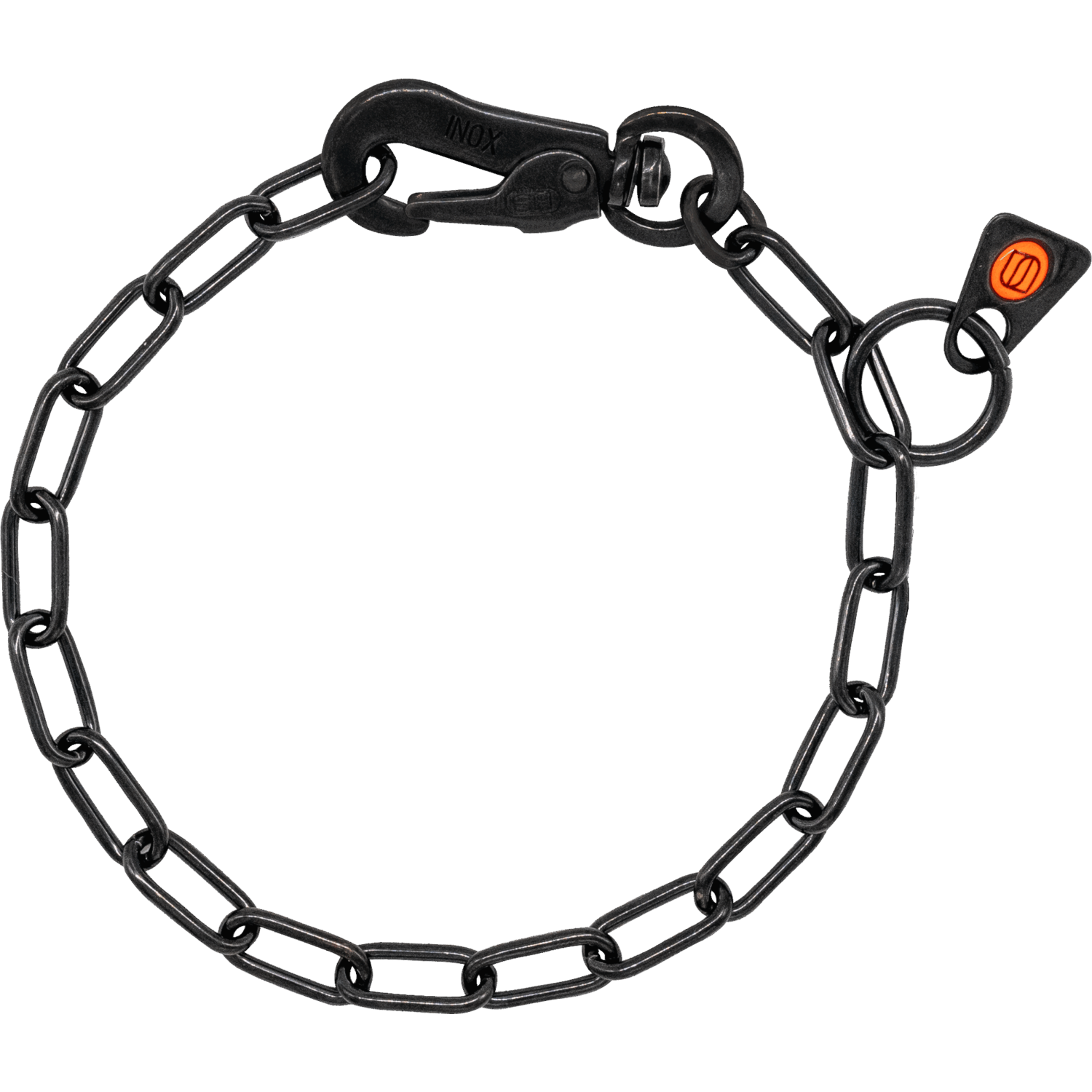 Halskette, verstellbar - mit SPRENGER-Haken - Edelstahl Rostfrei schwarz, 2,0 mm