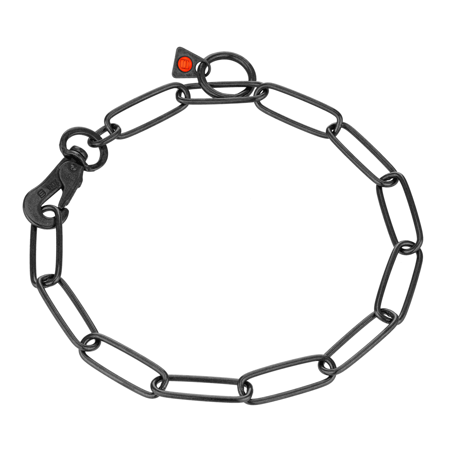 Halskette, langgliedrig, verstellbar - mit SPRENGER-Haken - Edelstahl Rostfrei schwarz, 3,0 mm