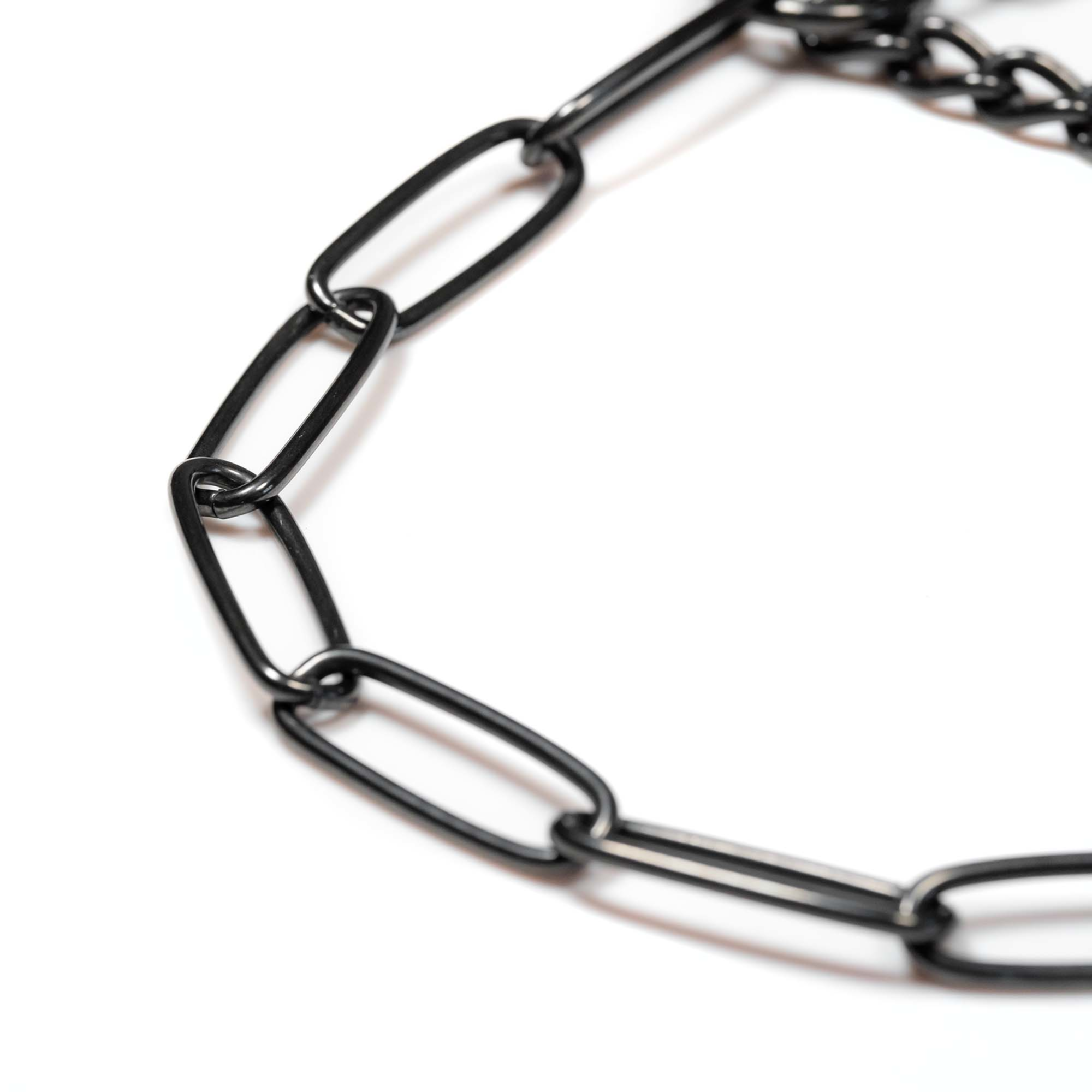 Halskette mit Zugbegrenzung - Edelstahl Rostfrei schwarz, 3,0 mm