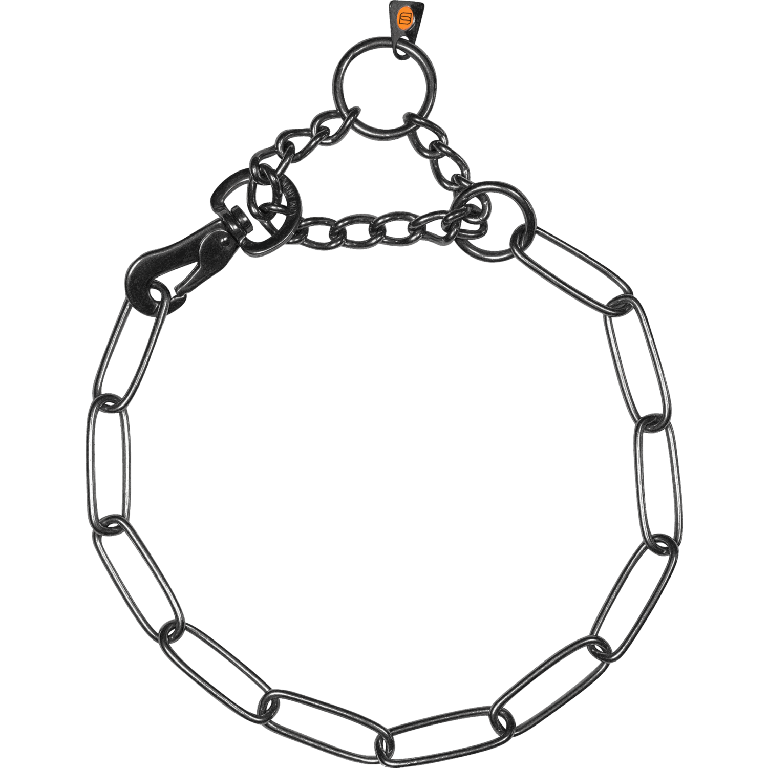 Halskette, verstellbar - mit SPRENGER-Haken - Edelstahl Rostfrei schwarz, 3,0 mm