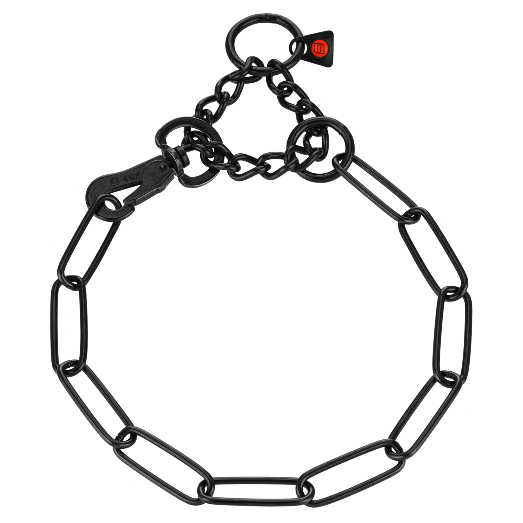 Halskette, verstellbar - mit SPRENGER-Haken - Edelstahl Rostfrei schwarz, 3,0 mm