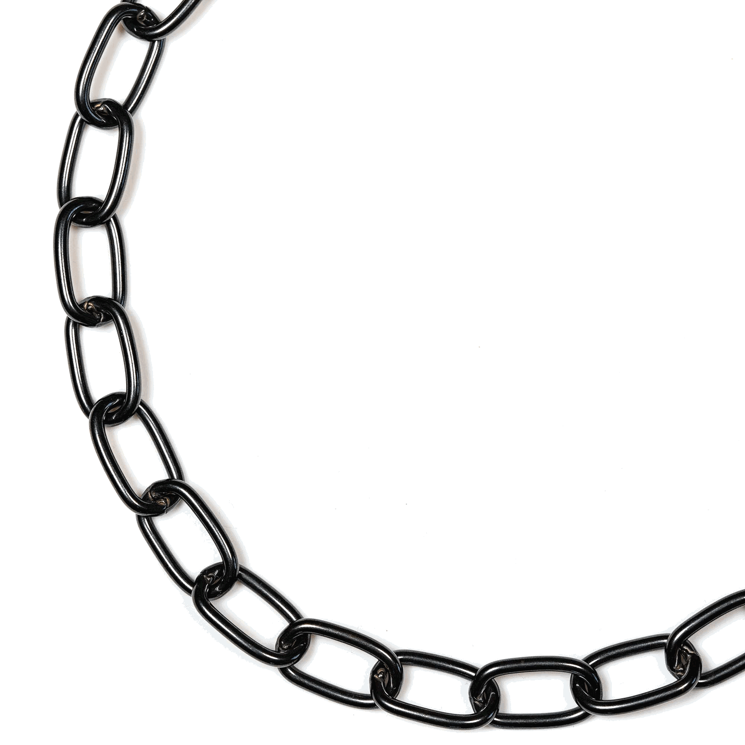 Halskette, medium, mit Durchzugskette - Edelstahl Rostfrei schwarz, 3,0 mm