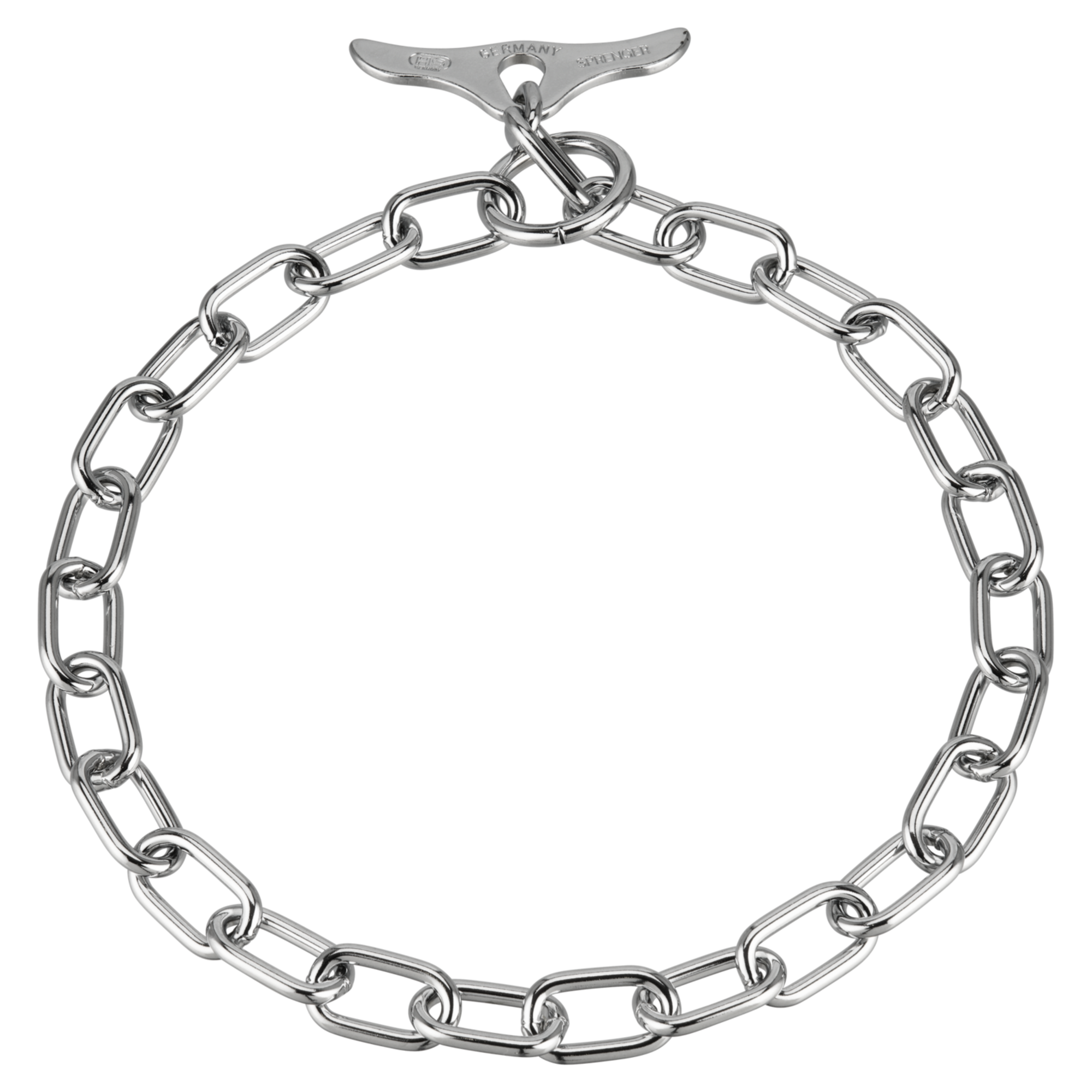 Halskette mit Knebelverschluss, medium - Stahl verchromt, 3,4 mm