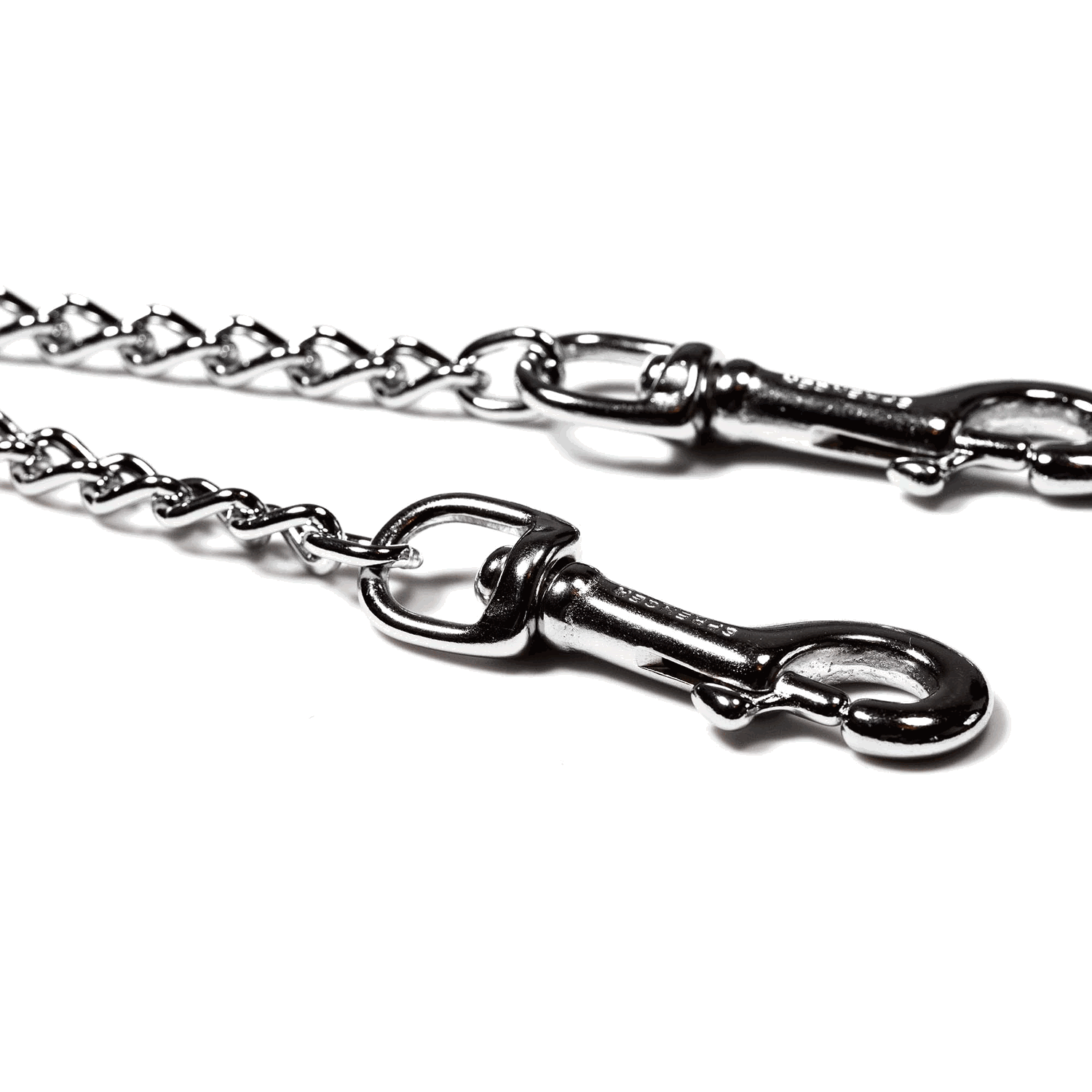 Koppelkette mit Karabinerhaken - Stahl verchromt