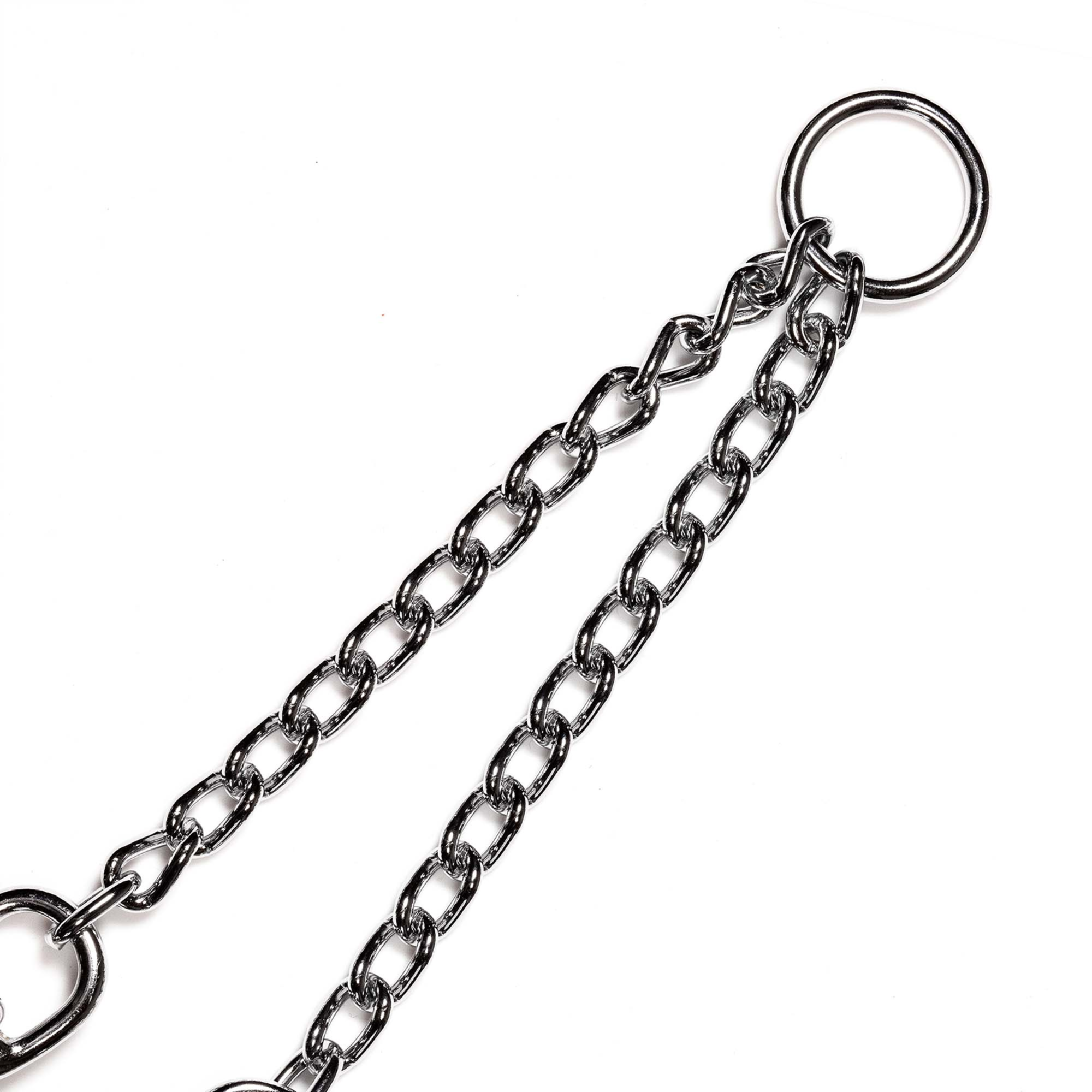 Koppelkette mit Karabinerhaken - Stahl verchromt, 4 mm, 61 cm