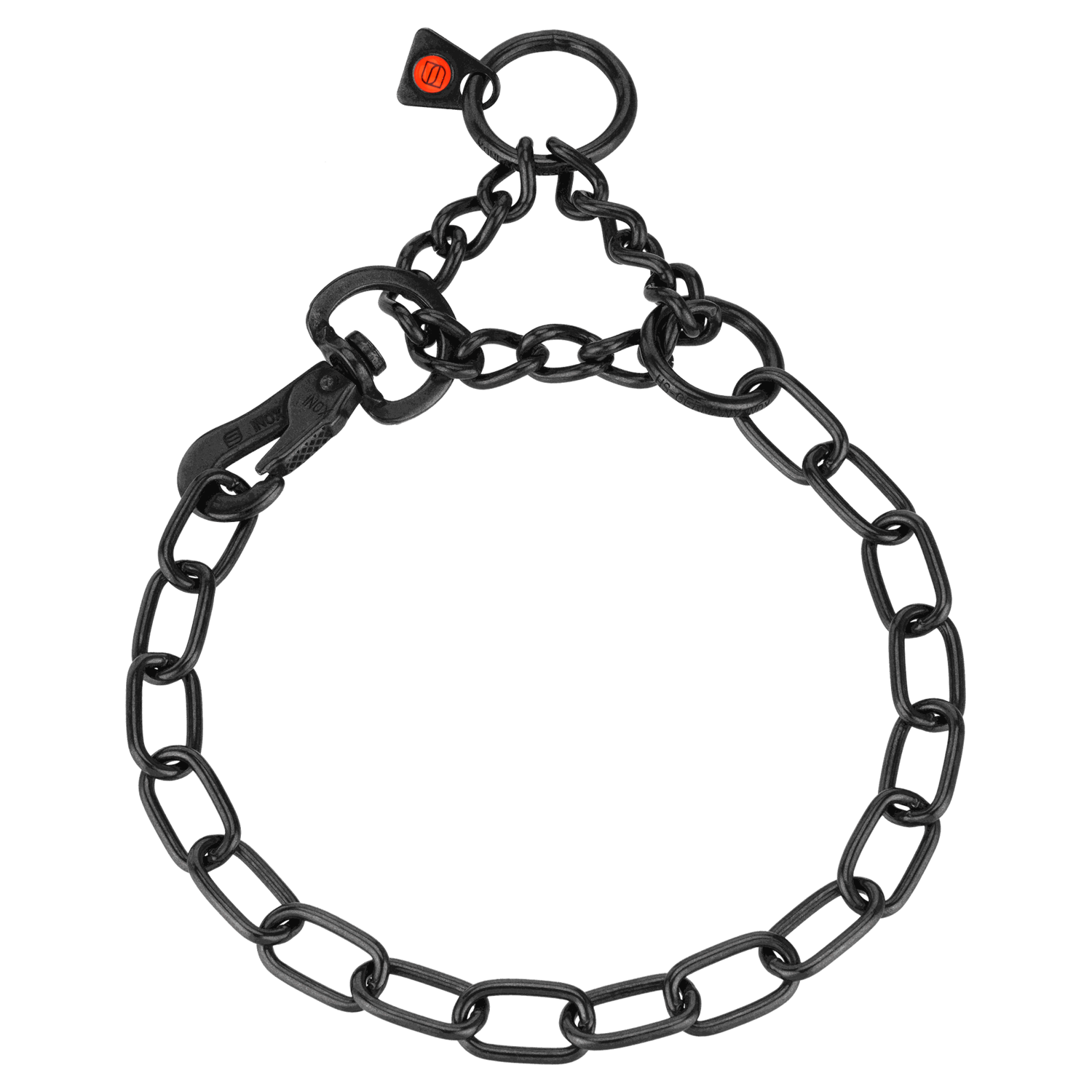 Halskette, verstellbar - mit SPRENGER-Haken - Edelstahl Rostfrei schwarz, 3,0 mm