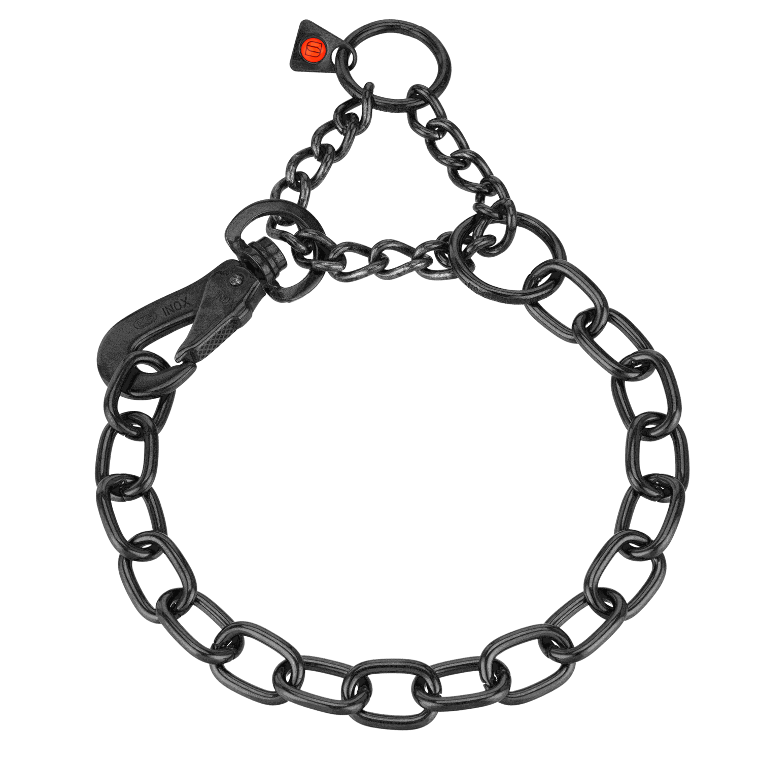 Halskette, verstellbar - mit SPRENGER-Haken - Edelstahl Rostfrei schwarz, 4,0 mm