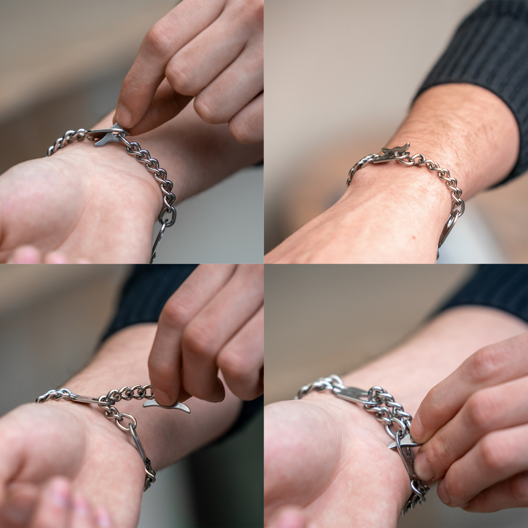 Armband 2-reihig, Edelstahl schwarz mit Diamond Like Carbon Oberfläche