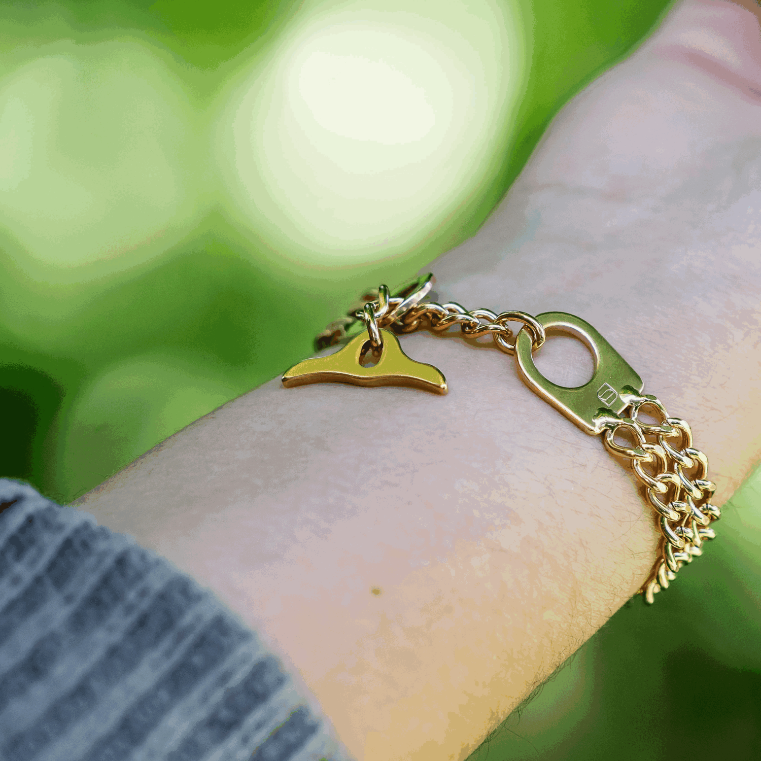 Damen Armband 2 reihig, Edelstahl roségold (18 Karat Hartvergoldung)