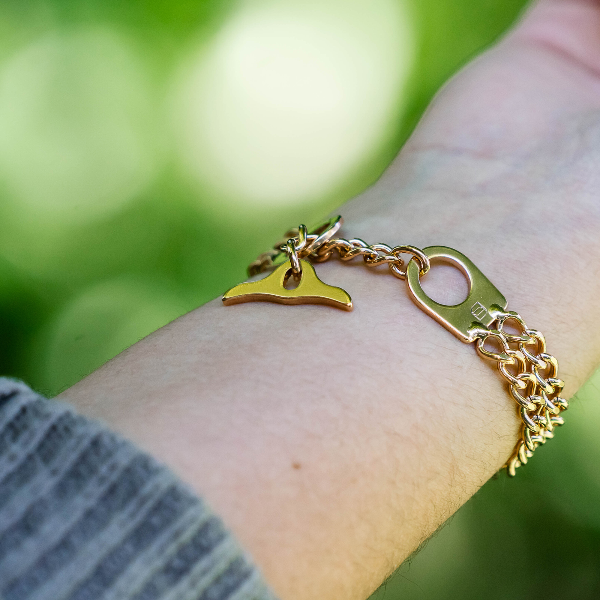 Damen Armband 2 reihig, Edelstahl roségold (18 Karat Hartvergoldung)