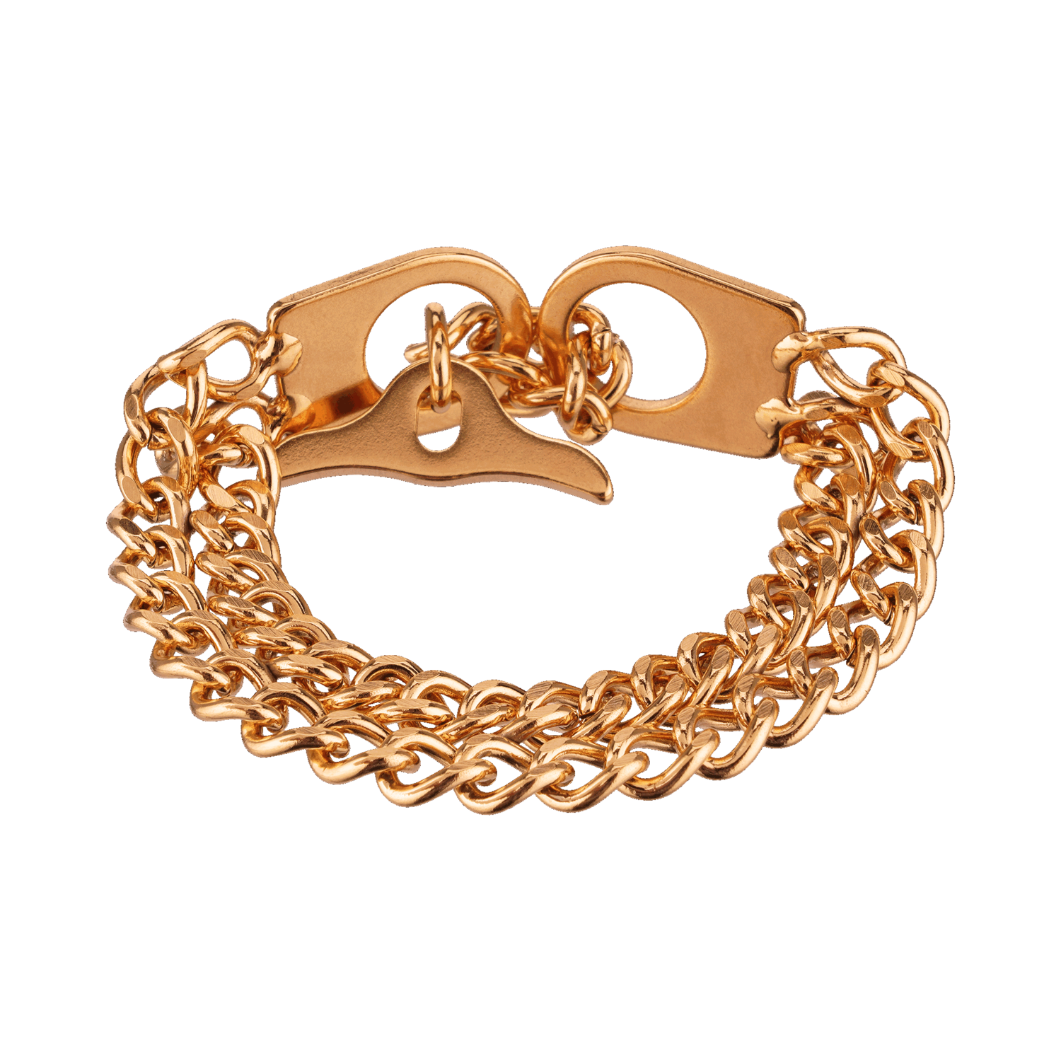 Damen Armband 2 reihig, Edelstahl roségold (18 Karat Hartvergoldung)