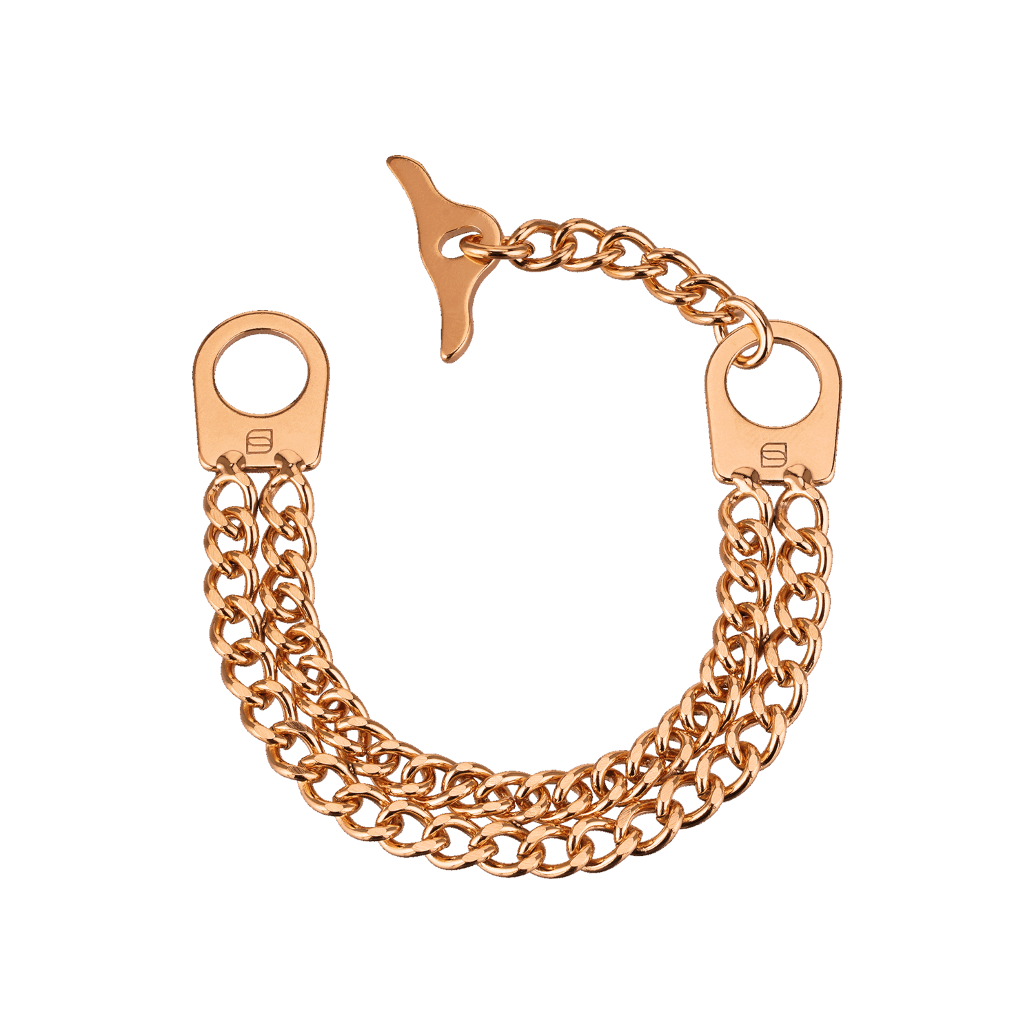 Damen Armband 2 reihig, Edelstahl roségold (18 Karat Hartvergoldung)