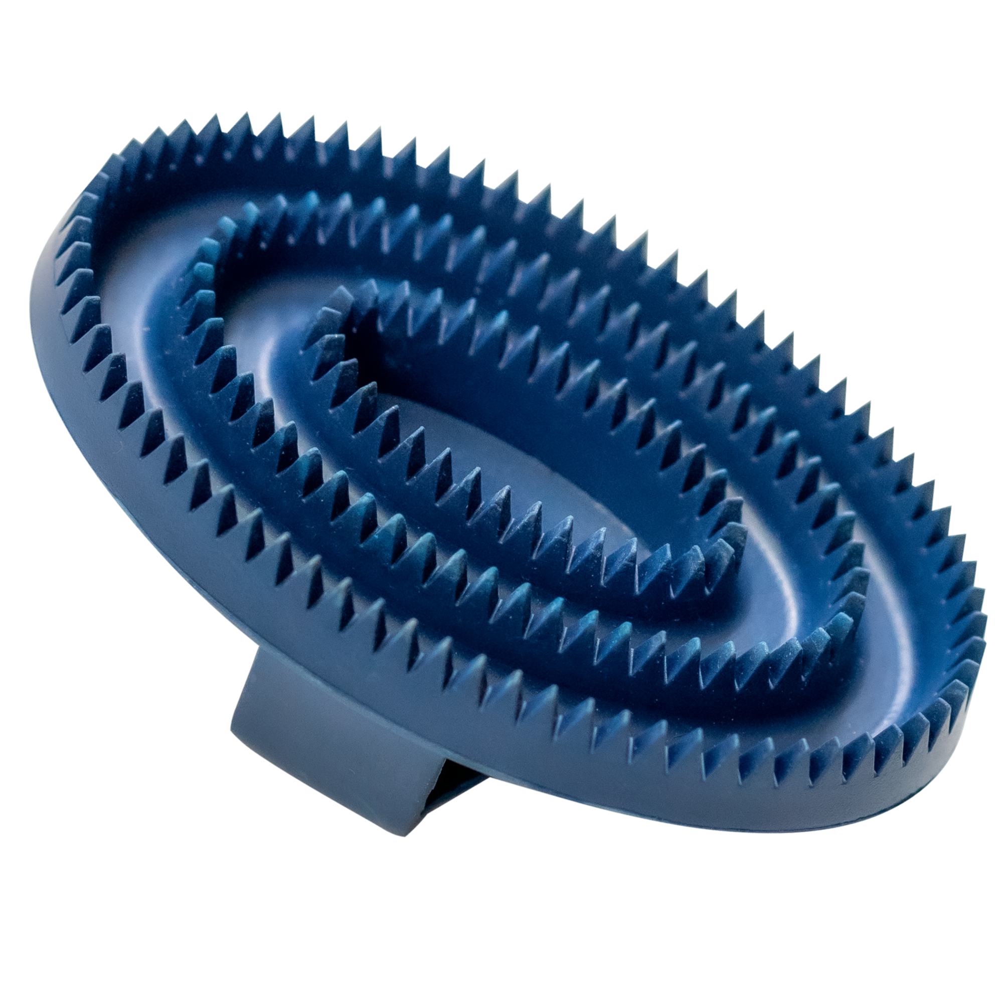 Striegel, oval - Gummi, blau, 125 x 80 mm