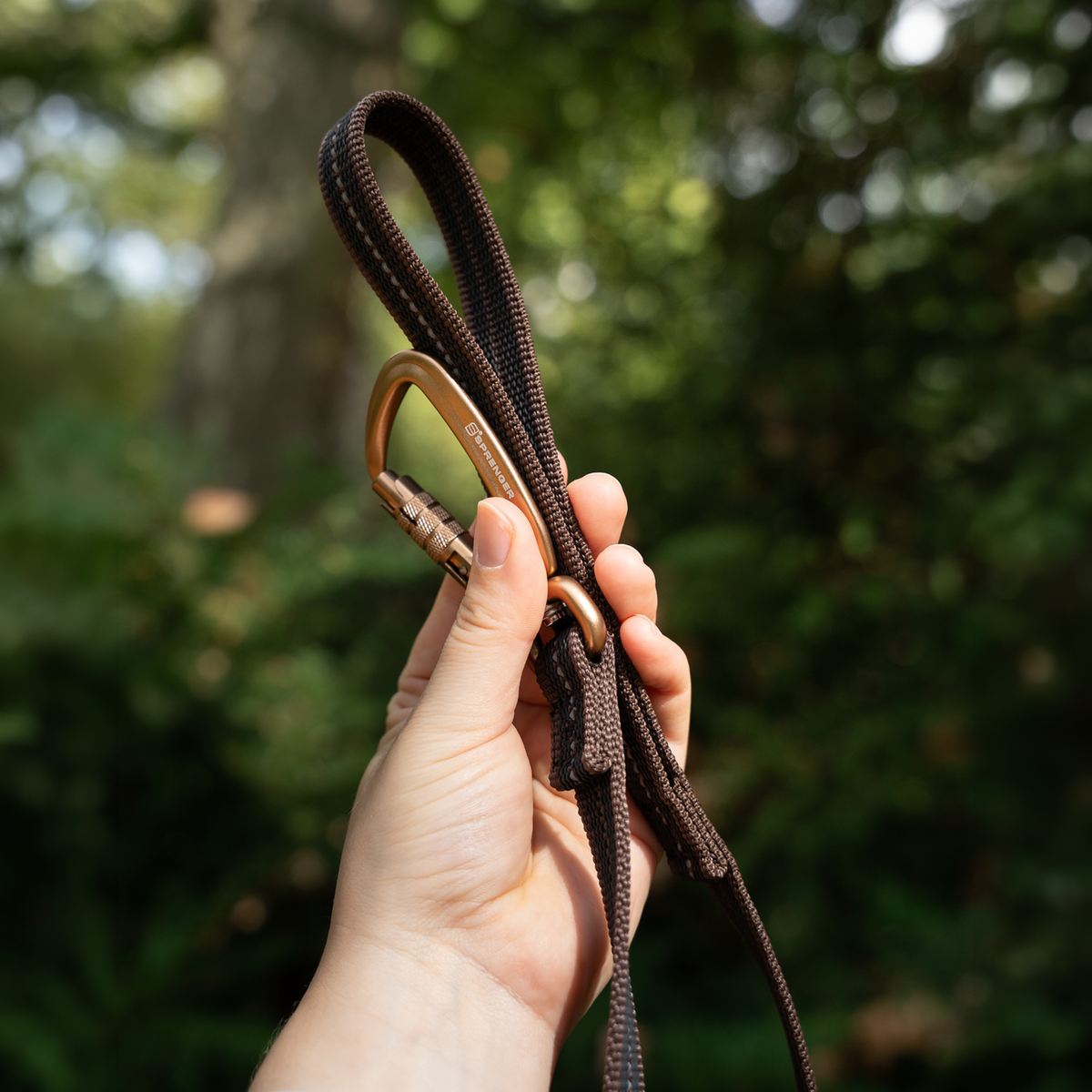 Gummierte Leine mit Handschlaufe