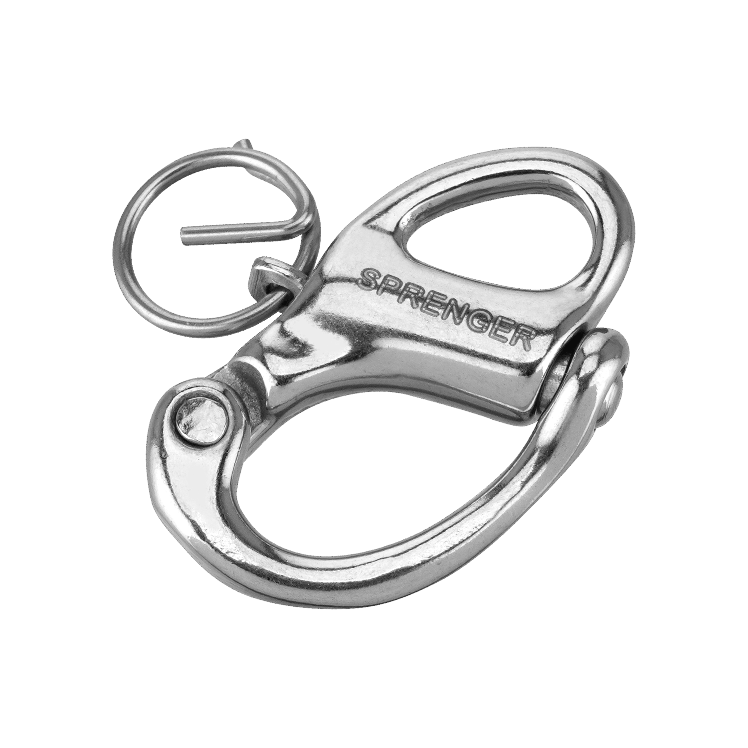 Schnappschäkel mit fester Öse - Edelstahl rostfrei, 35 mm