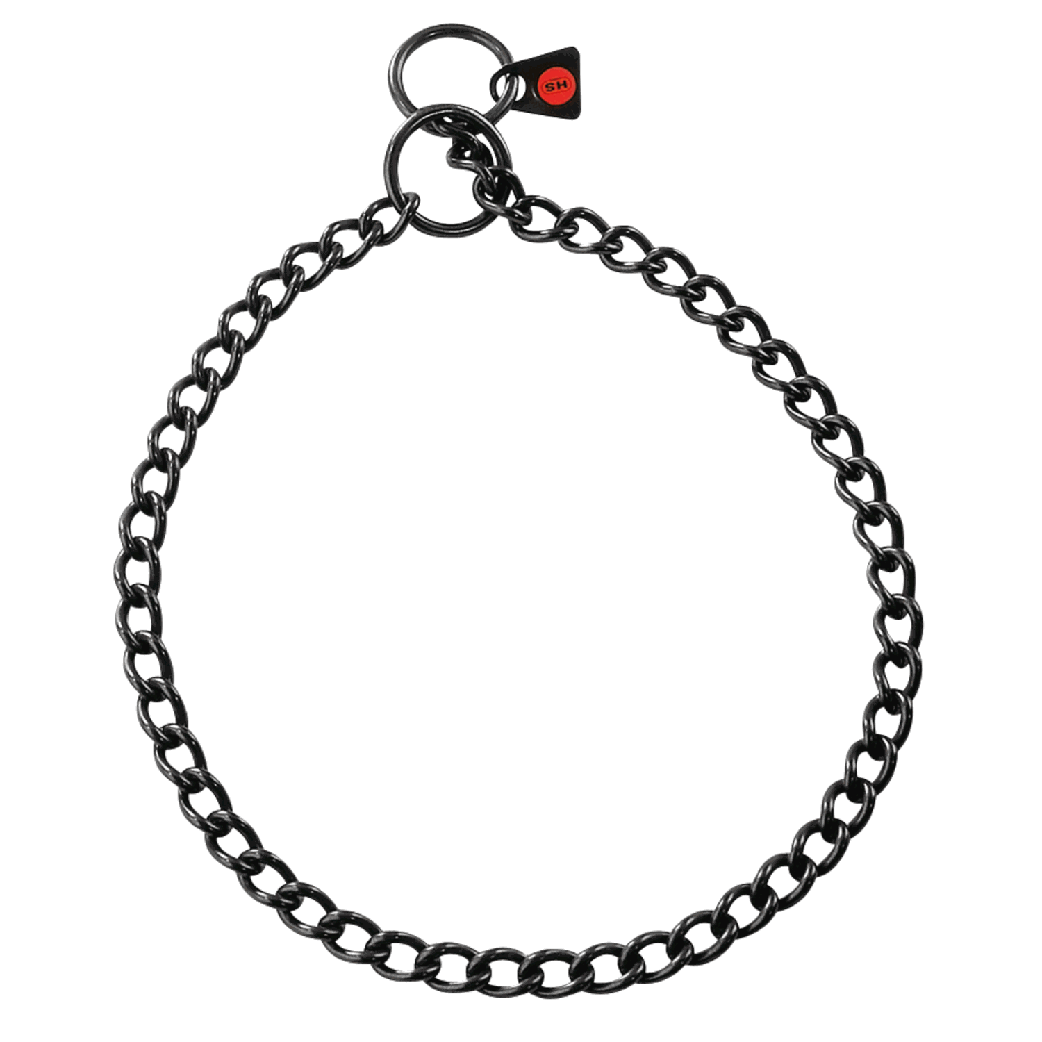 Collar round links Stainless steel black 2.5 mm
