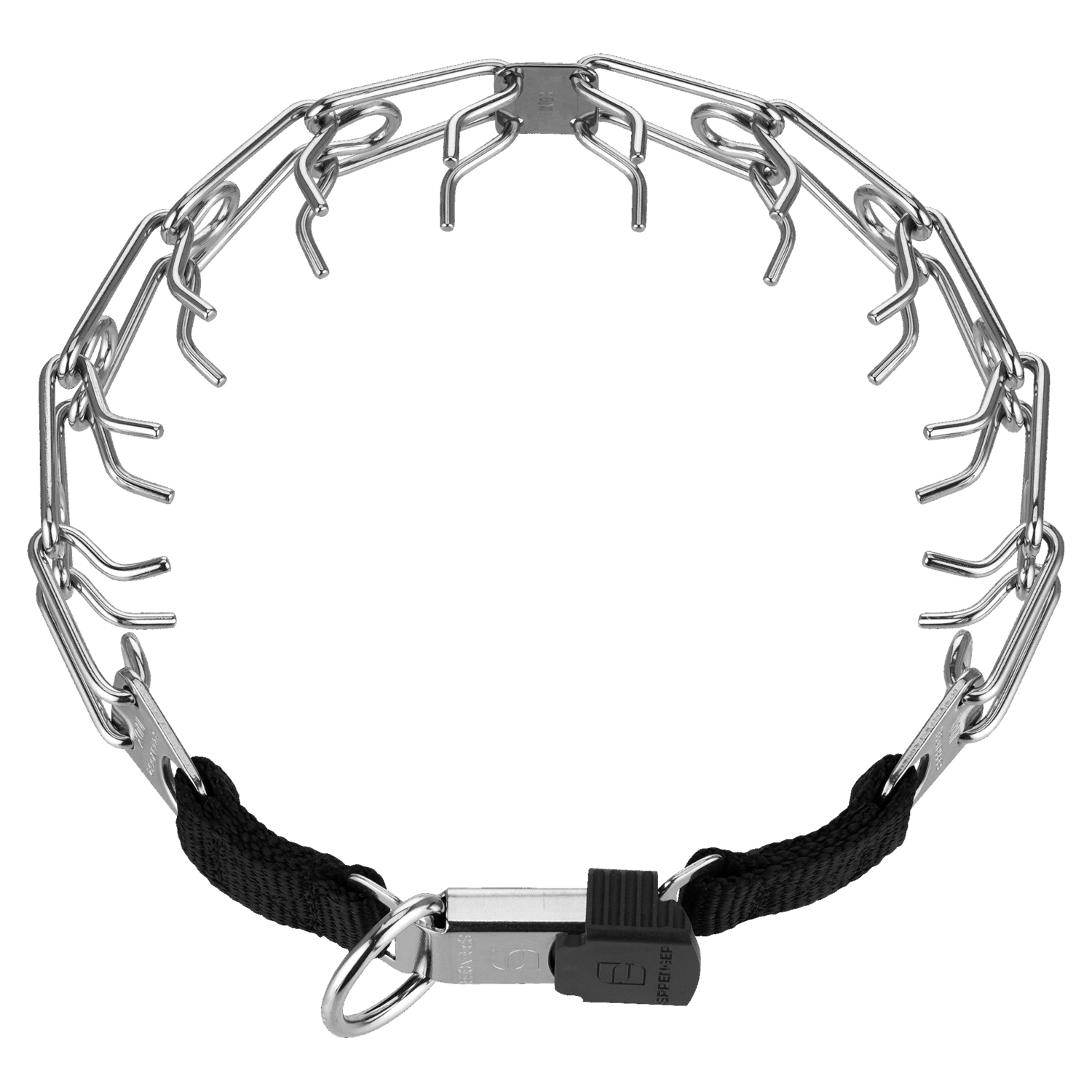 ULTRA-PLUS Dressurhalskette mit Centerplatte und ClicLock - Edelstahl Rostfrei