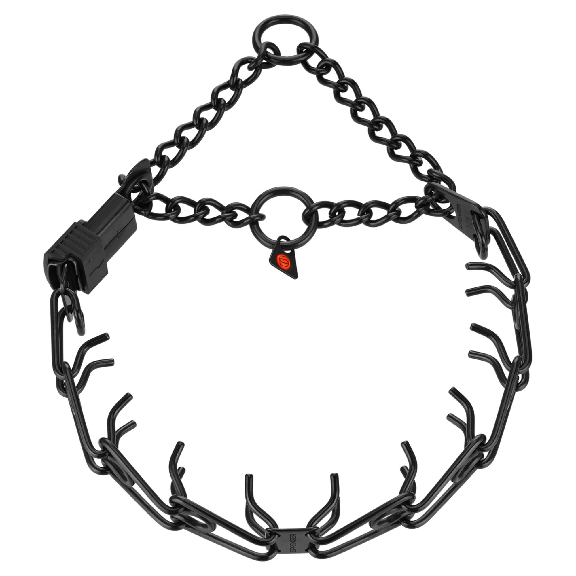 ULTRA-PLUS Dressurhalskette mit Centerplatte, Durchzugskette und ClicLock
