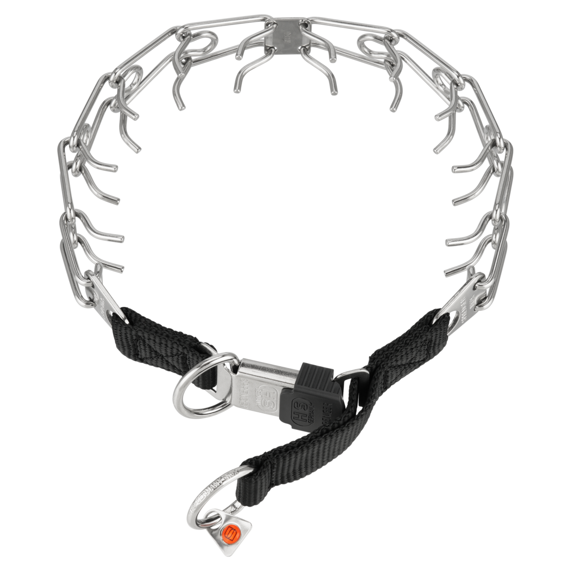 ULTRA-PLUS Dressurhalskette mit Centerplatte und ClicLock - Edelstahl Rostfrei