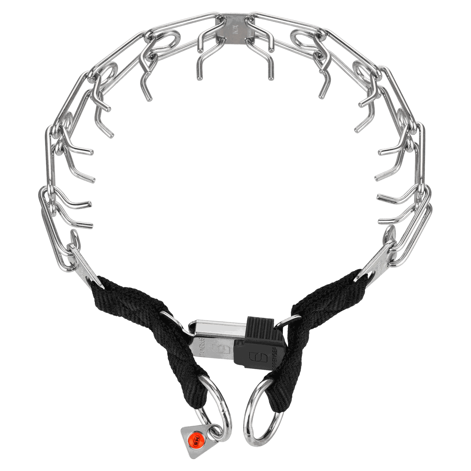 ULTRA-PLUS Dressurhalskette mit Centerplatte und ClicLock - Edelstahl Rostfrei