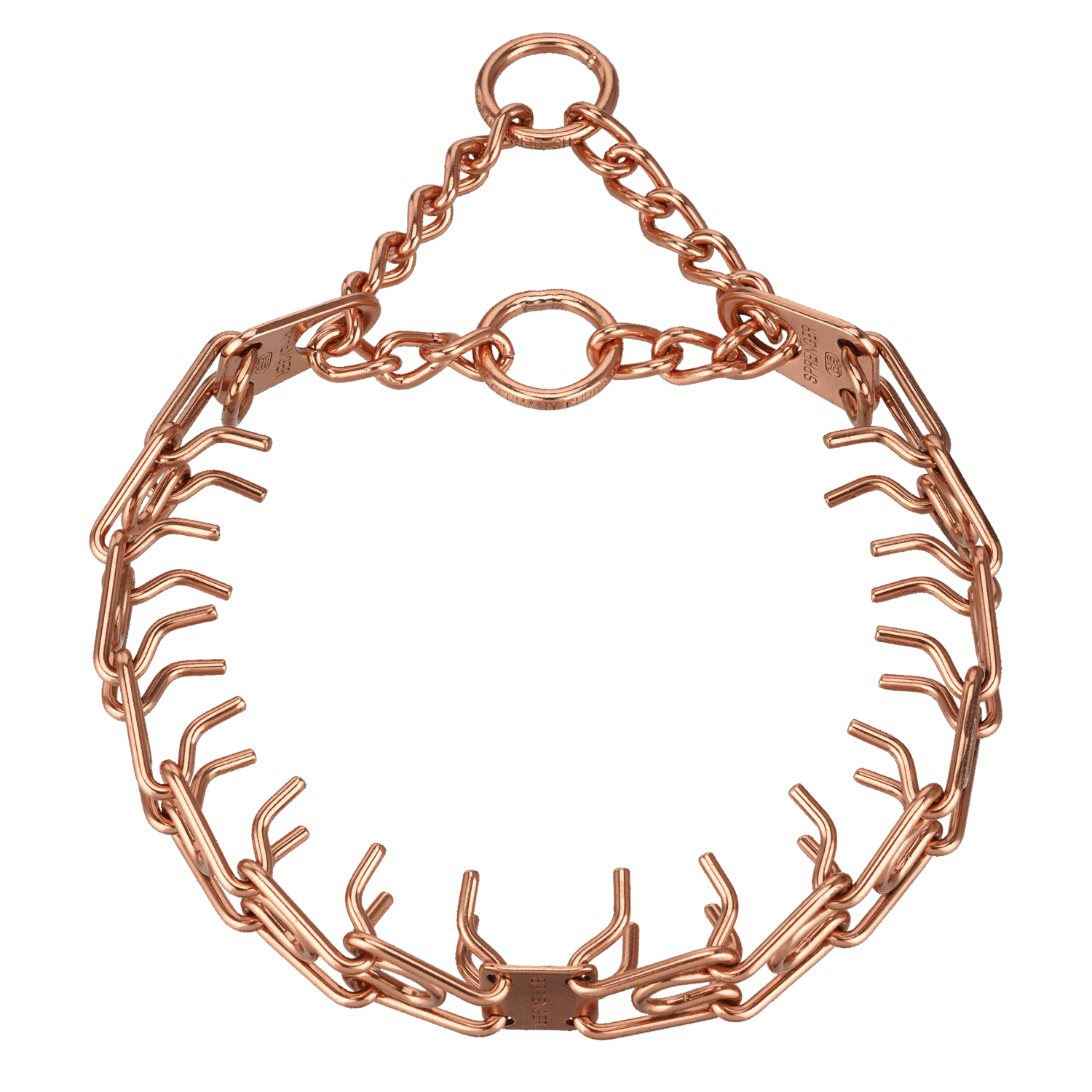 ULTRA-PLUS Dressurhalskette mit Centerplatte und Durchzugskette - Curogan, 3 mm, 50 cm