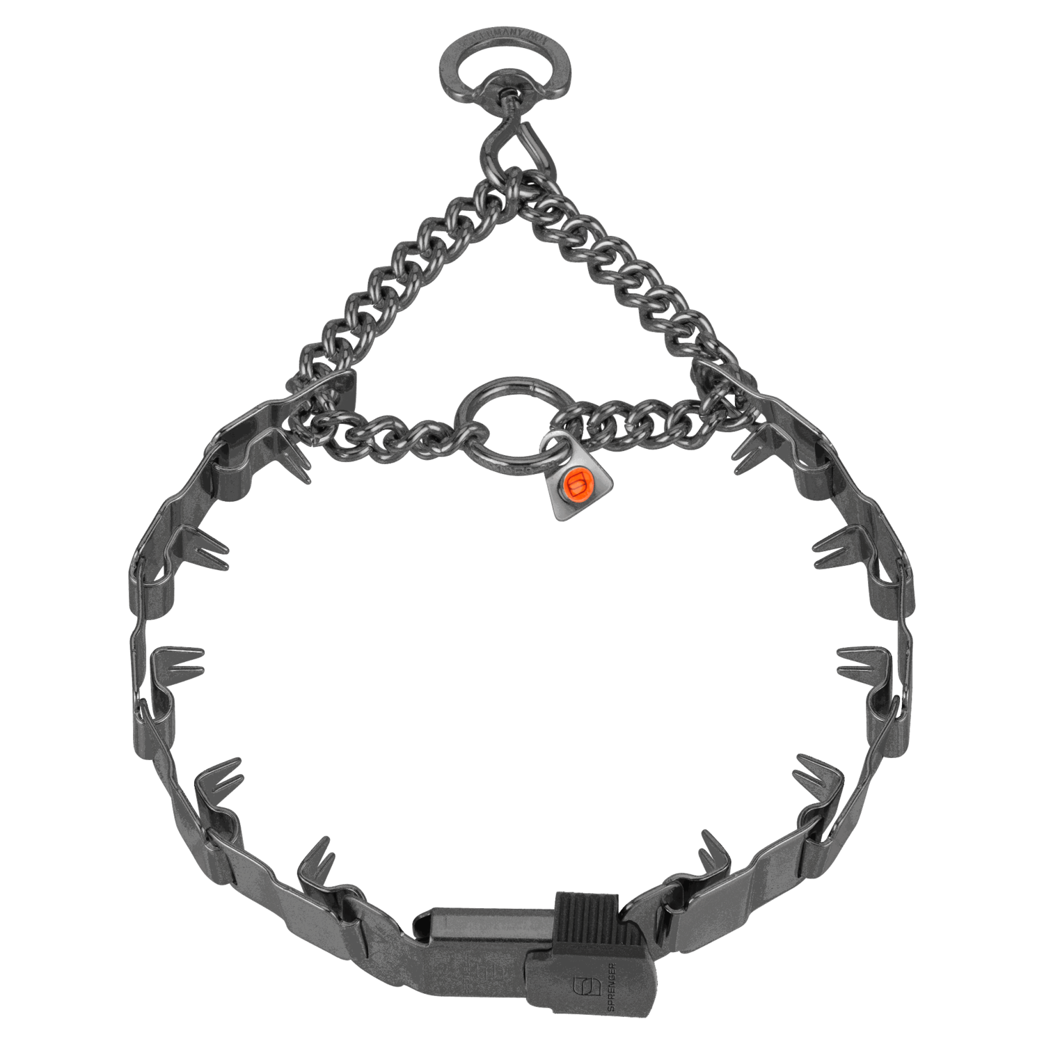 NeckTech Sport mit Durchzugskette und ClicLock - Edelstahl Rostfrei schwarz matt