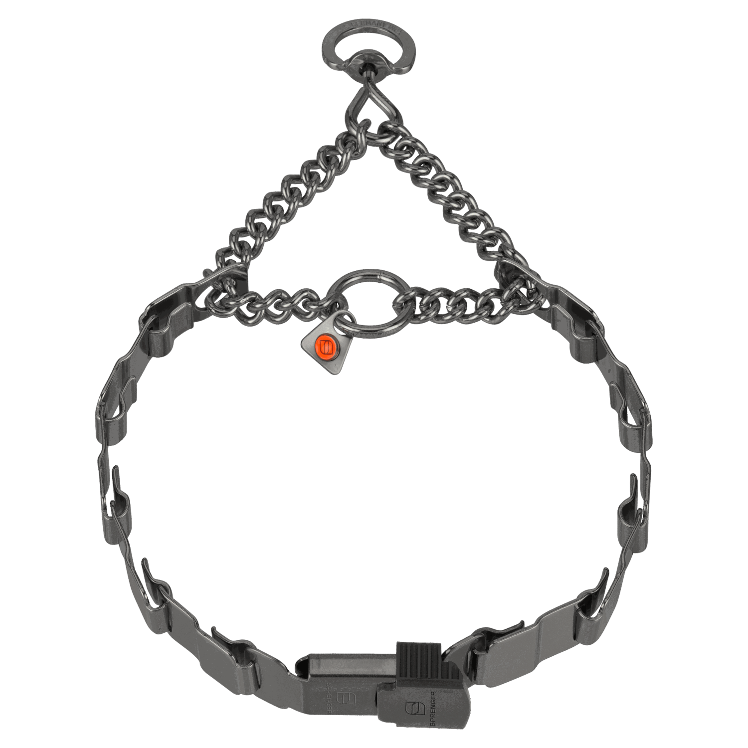 NeckTech Fun mit Durchzugskette und ClicLock - Edelstahl Rostfrei schwarz matt