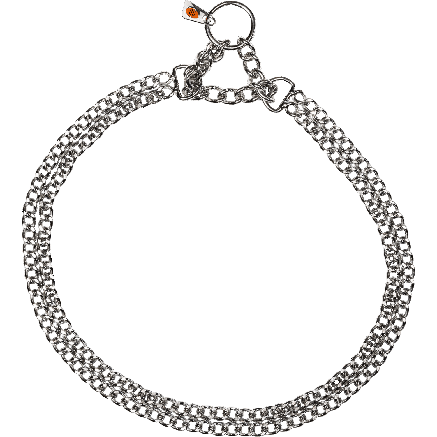 Halskette, 2-reihig, flach geschliffene Glieder - Edelstahl Rostfrei, 2,0 mm
