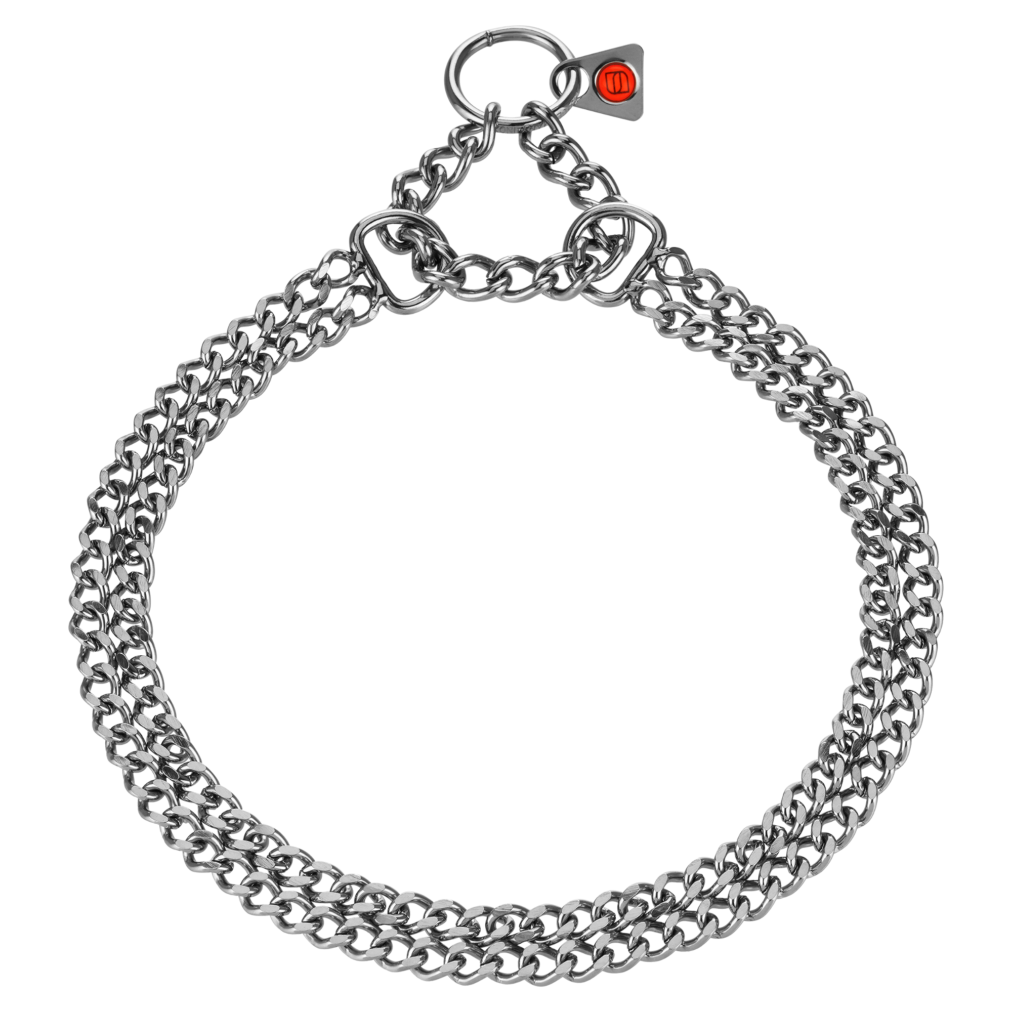 Halskette, 2-reihig, flach geschliffene Glieder - Edelstahl Rostfrei, 2,0 mm