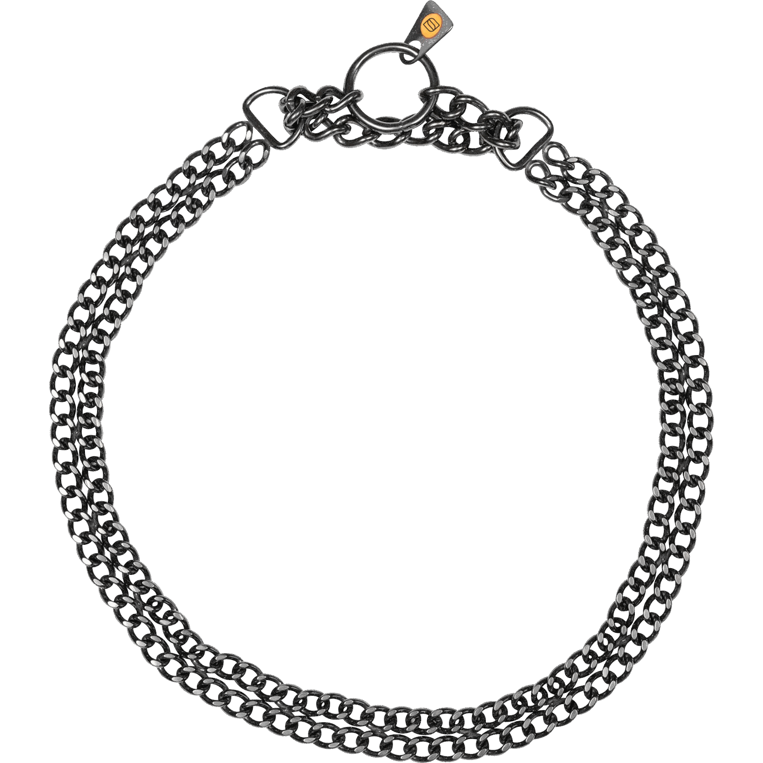Halskette, 2-reihig, flach geschliffene Glieder - Edelstahl Rostfrei schwarz, 2,0 mm | 50881-57.png | 1700898279