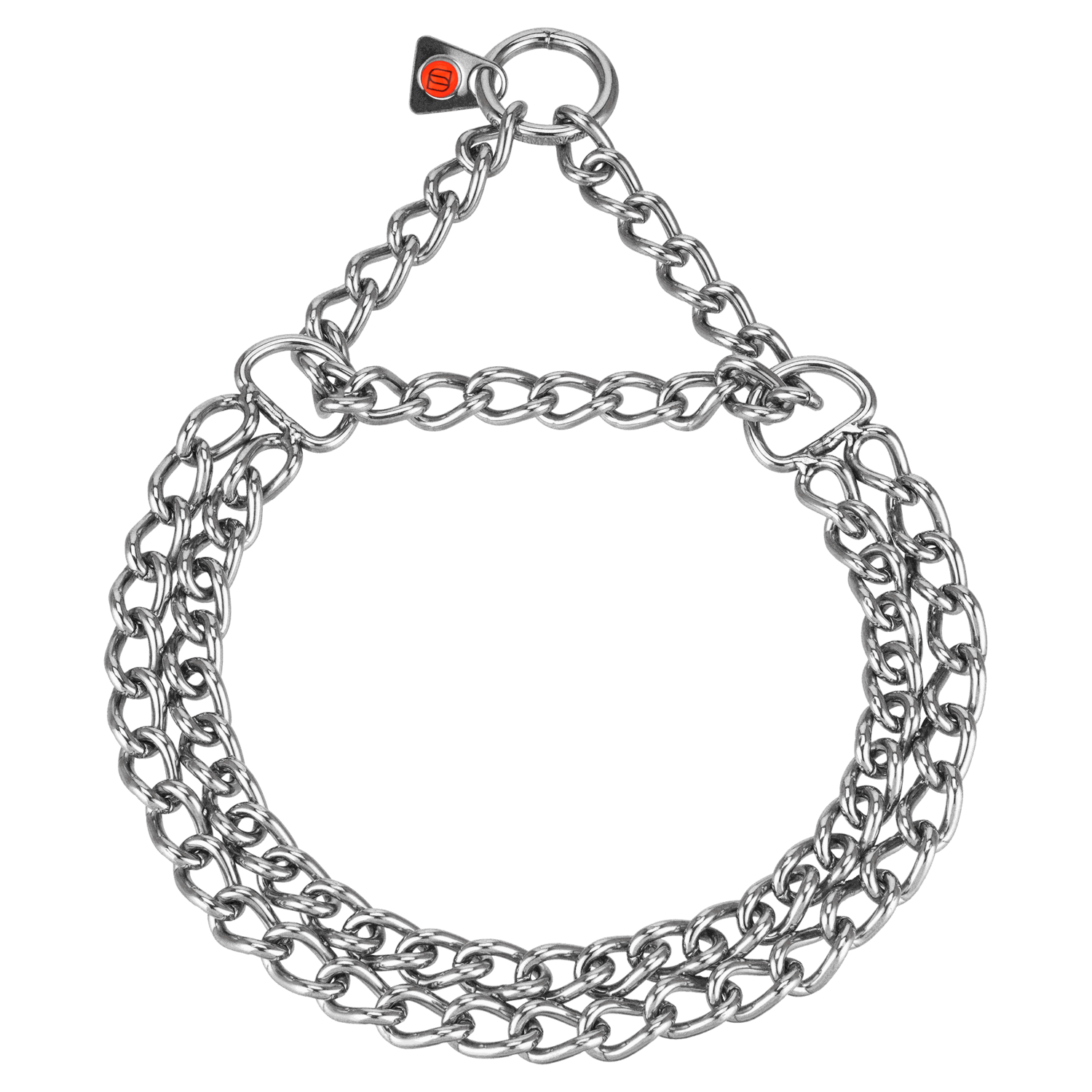 Halskette, 2-reihig, flach geschliffene Glieder - Edelstahl Rostfrei, 3,0 mm