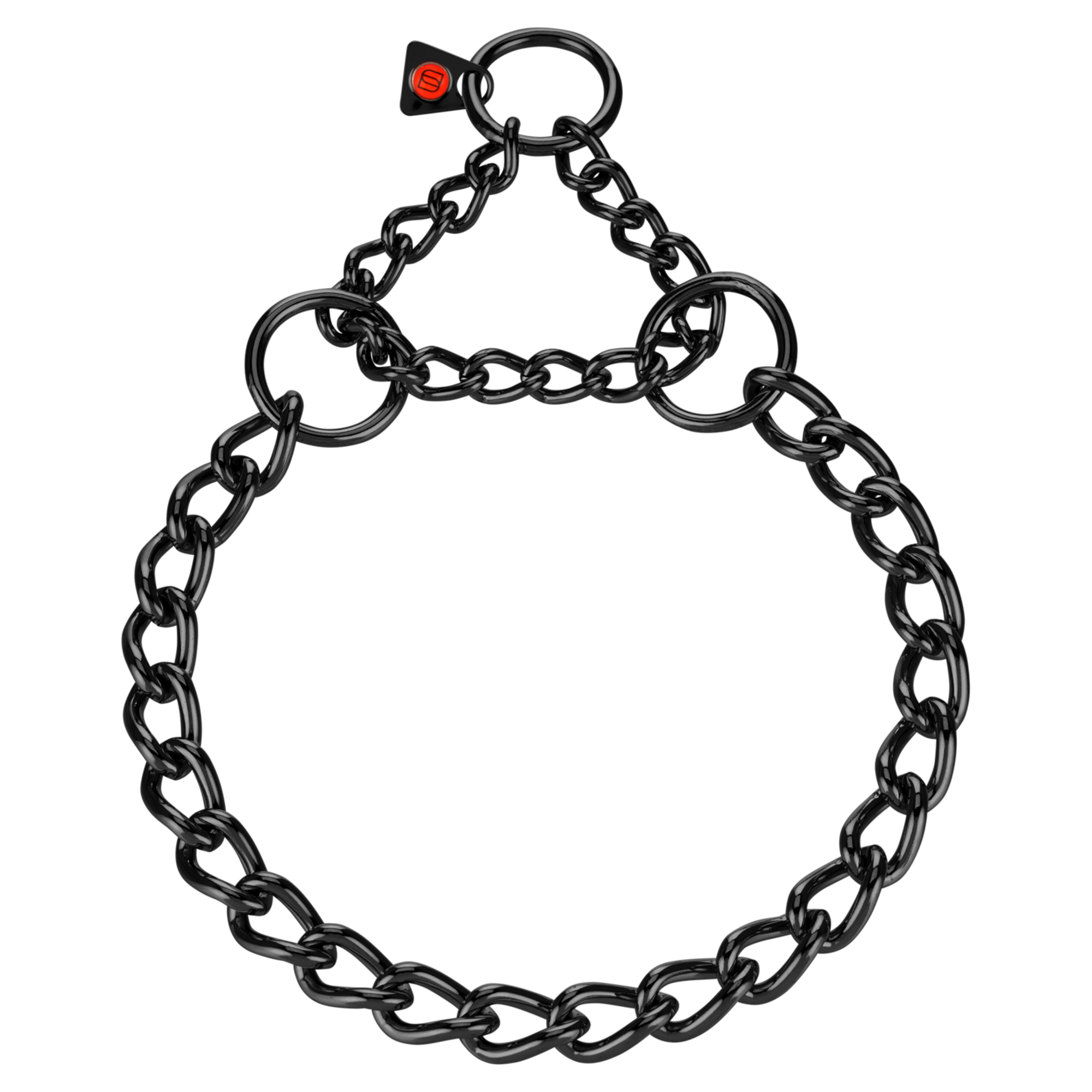 Halskette, runde Glieder - Edelstahl Rostfrei schwarz, 4,0 mm