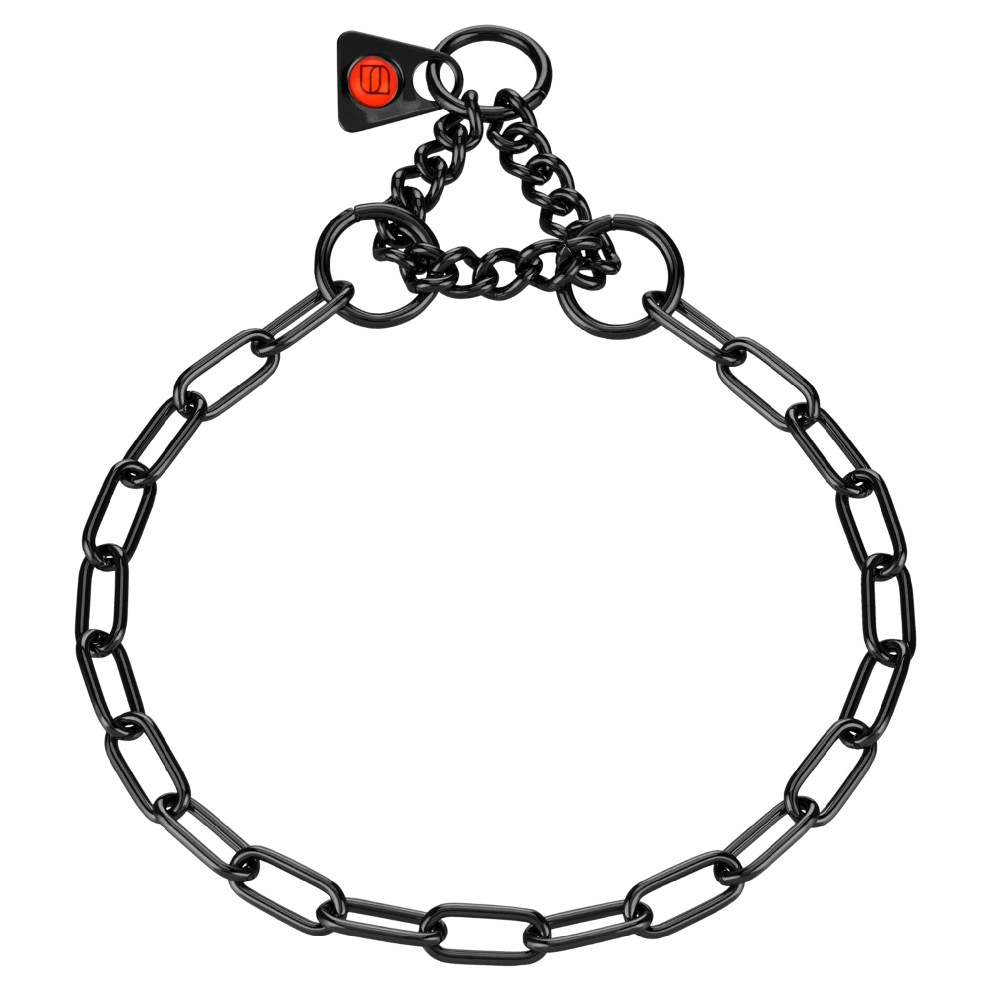 Halskette mit Zugbegrenzung - Edelstahl Rostfrei schwarz, 2,0 mm