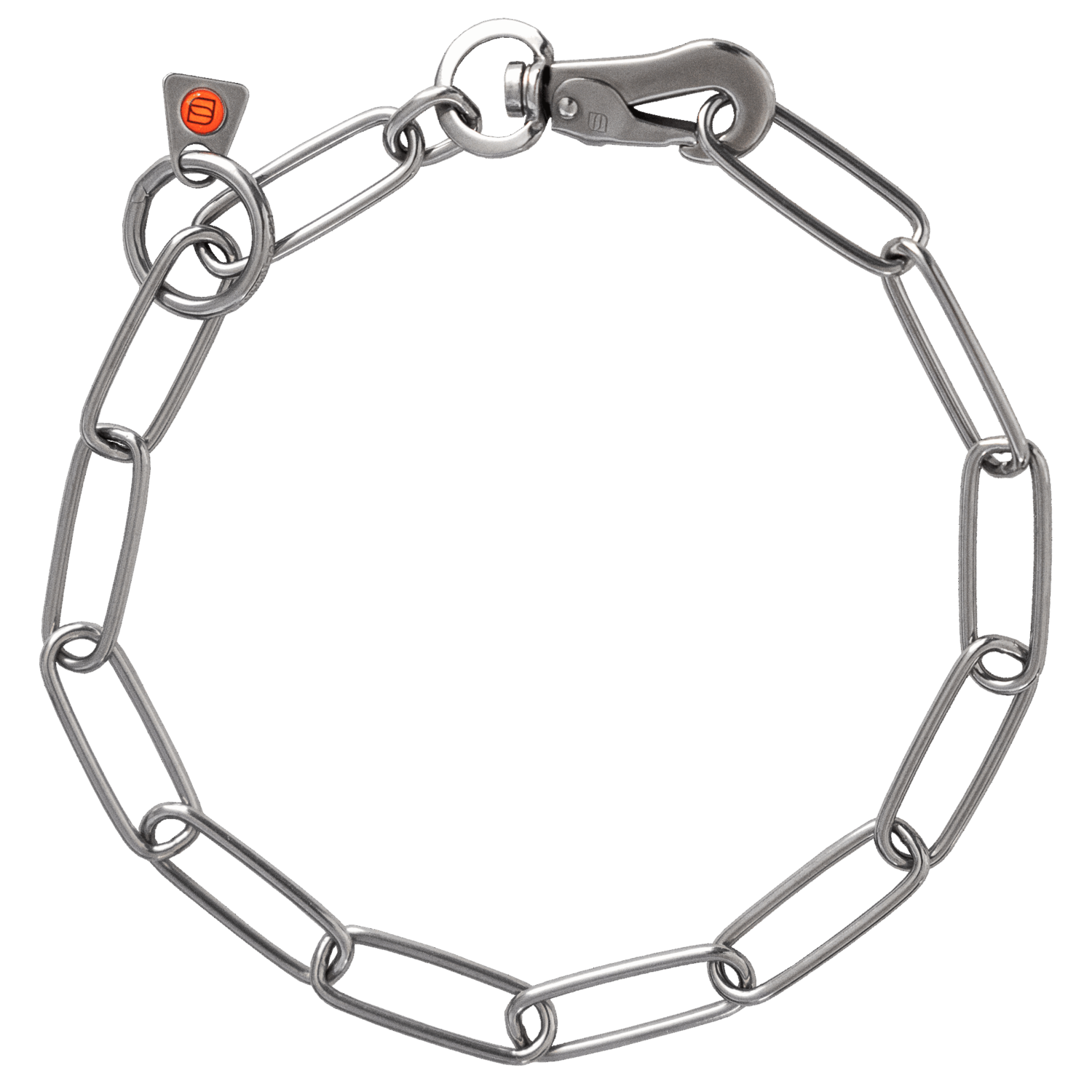 Halskette, langgliedrig, verstellbar - mit SPRENGER-Haken - Edelstahl Rostfrei, 4,0 mm