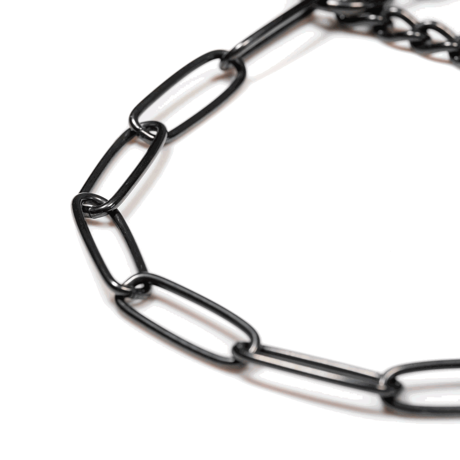 Halskette mit Zugbegrenzung - Edelstahl Rostfrei schwarz, 3,0 mm