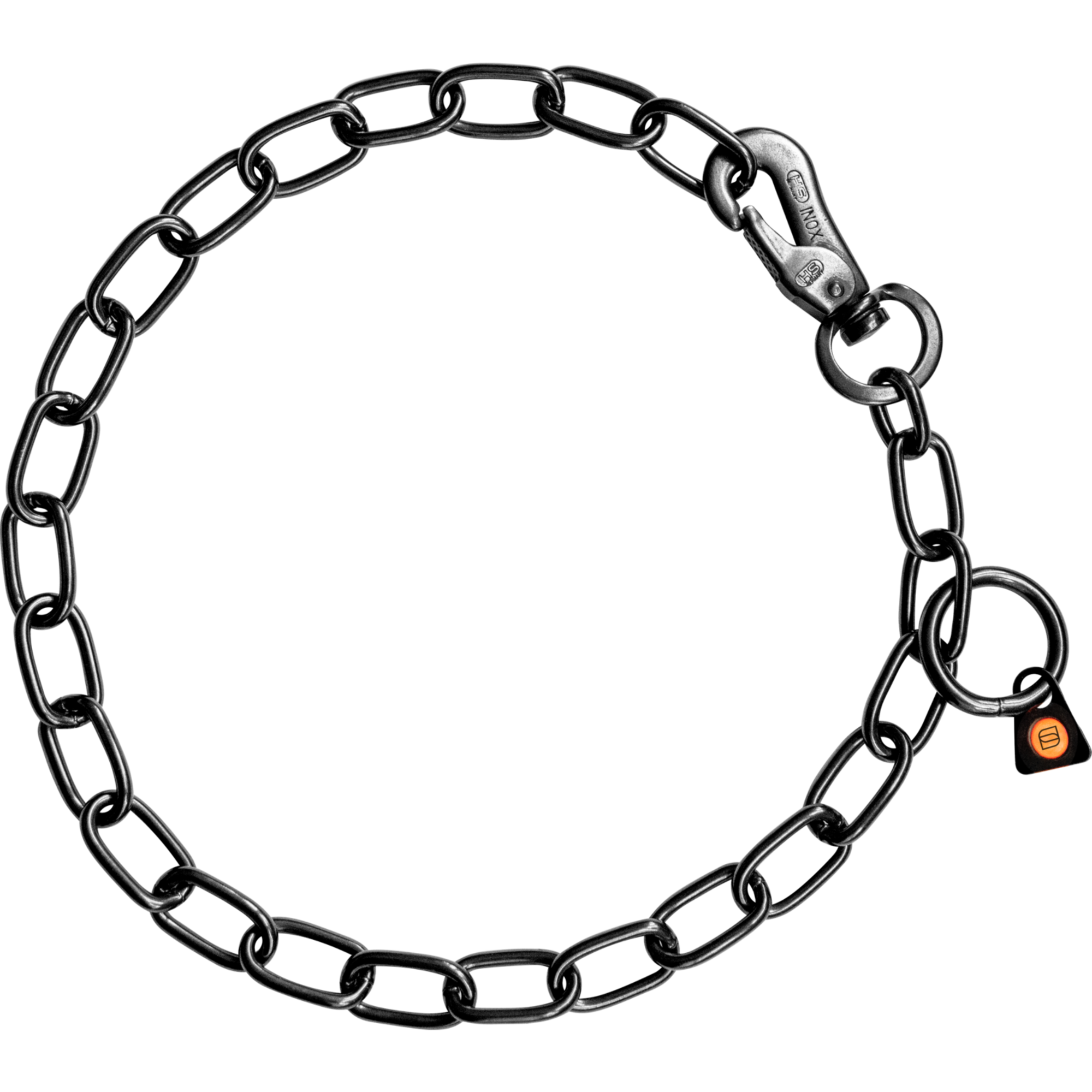 Halskette, verstellbar - mit SPRENGER-Haken - 3,0 mm Edelstahl Rostfrei schwarz