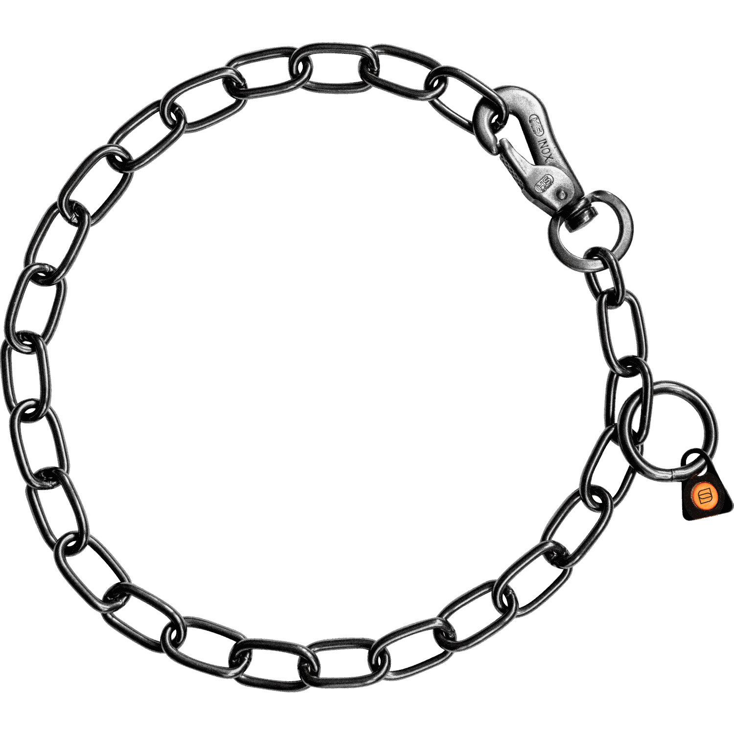 Halskette, verstellbar - mit SPRENGER-Haken - 3,0 mm Edelstahl Rostfrei schwarz