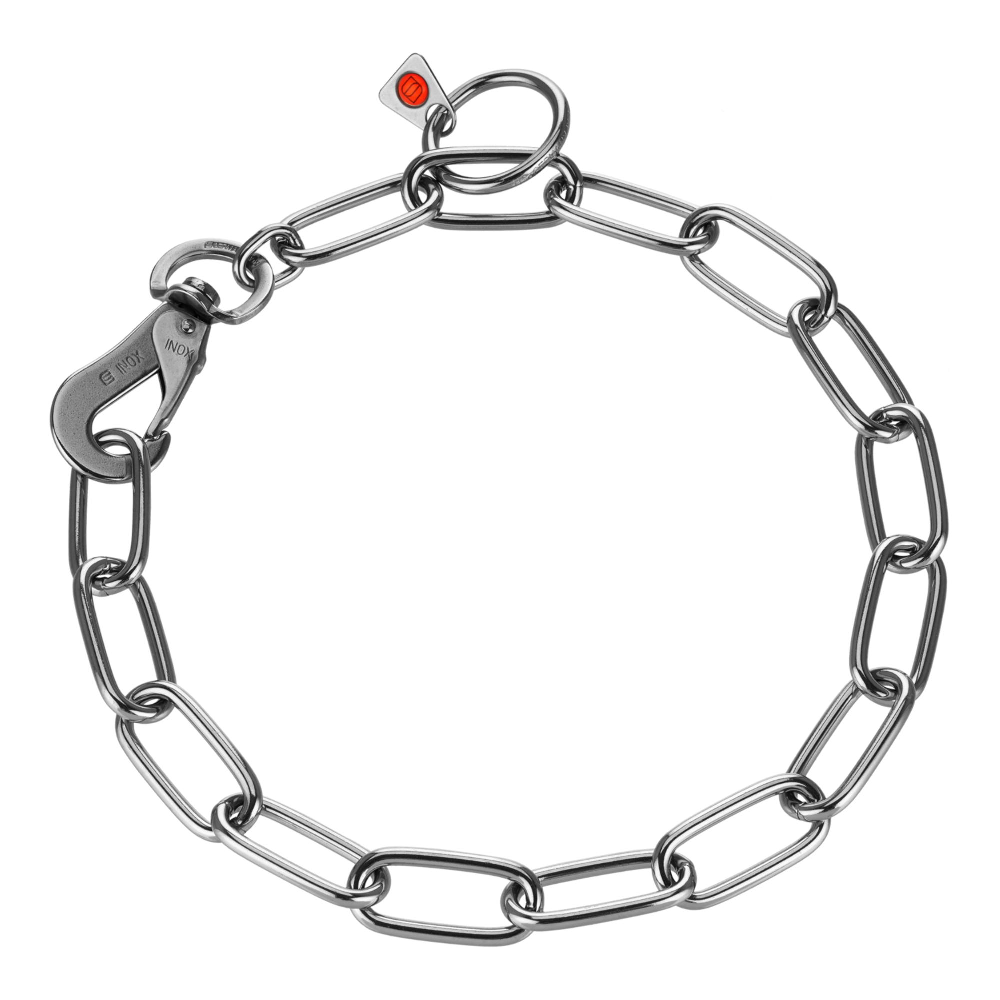 Halskette, langgliedrig, verstellbar - mit SPRENGER-Haken - Edelstahl Rostfrei, 4,0 mm