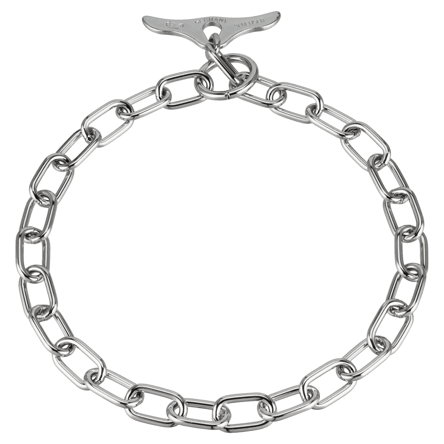 Halskette mit Knebelverschluss, medium - Stahl verchromt, 3,4 mm
