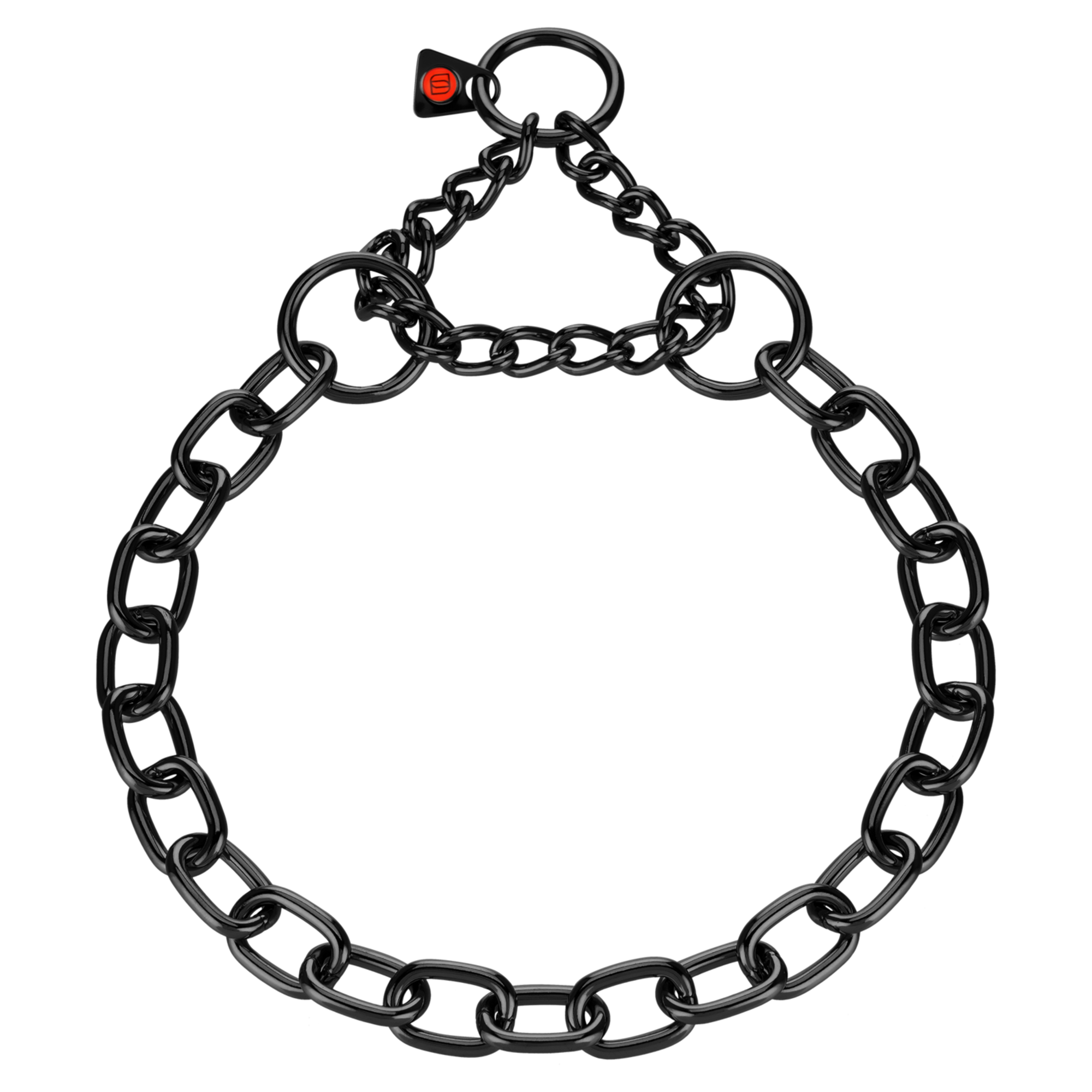 Halskette, medium, mit Zugbegrenzung - Edelstahl Rostfrei schwarz, 4,0 mm