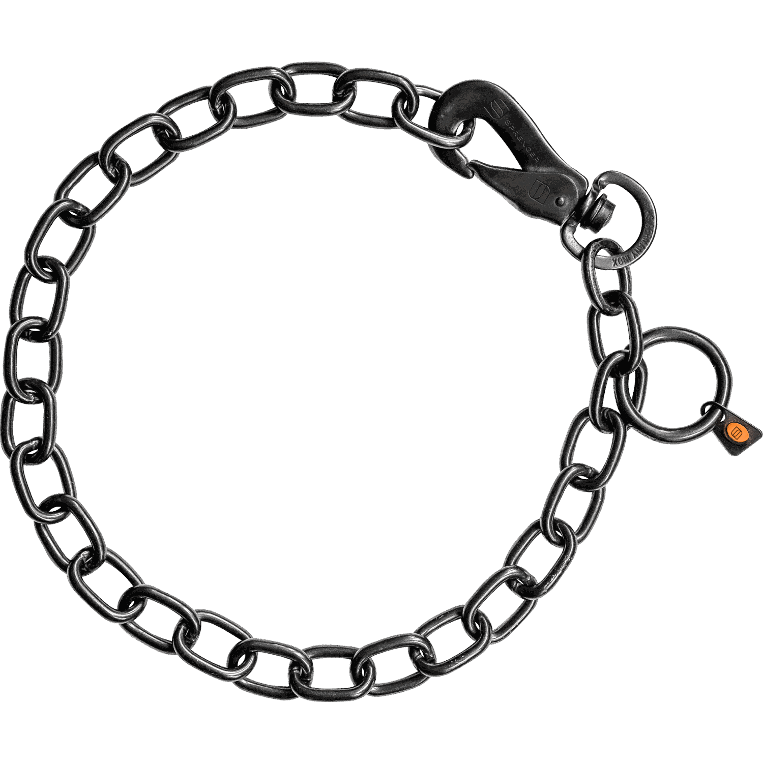 Halskette, verstellbar - mit SPRENGER-Haken, stark - Edelstahl Rostfrei schwarz, 4,0 mm
