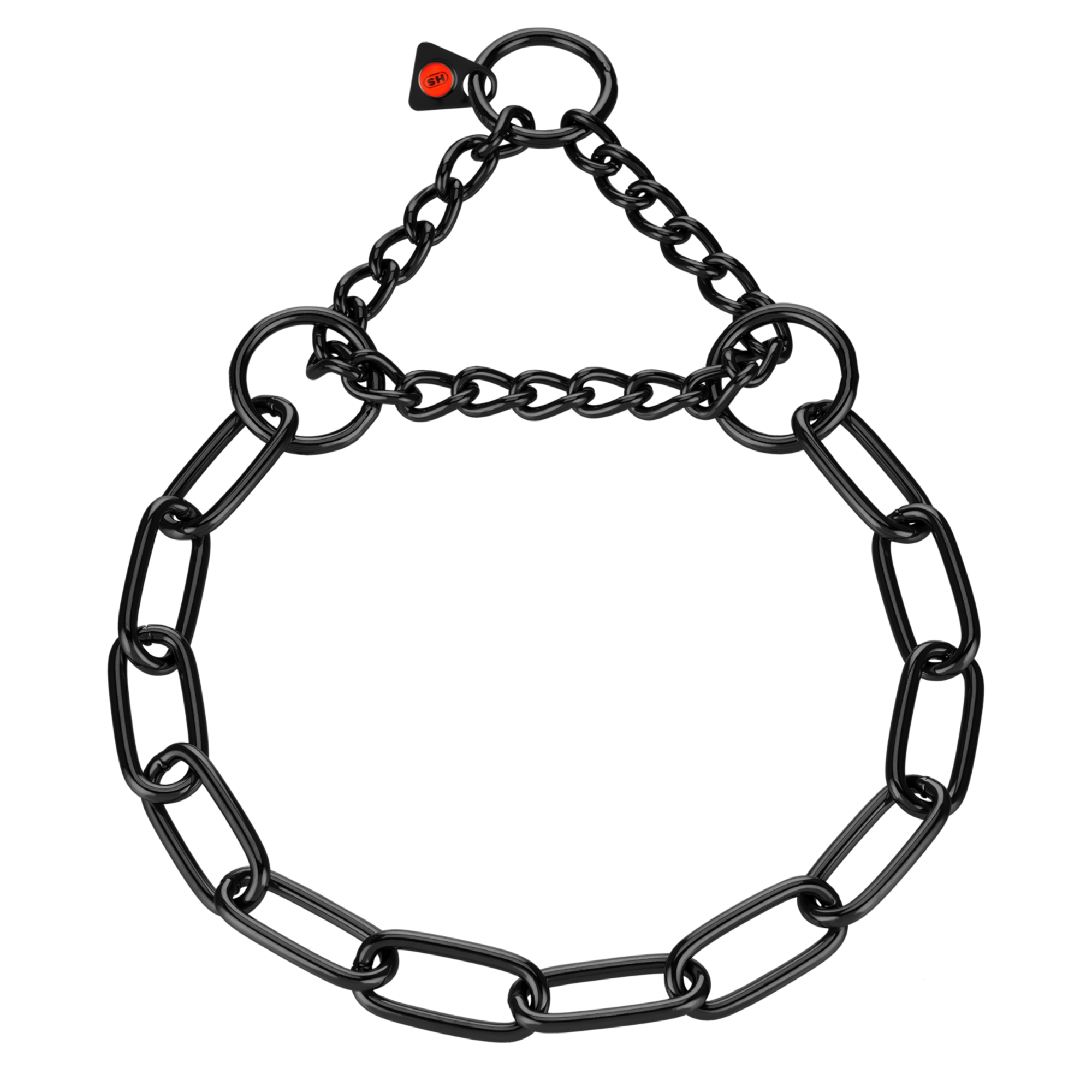 Halskette mit Zugbegrenzung - Edelstahl Rostfrei schwarz, 4,0 mm