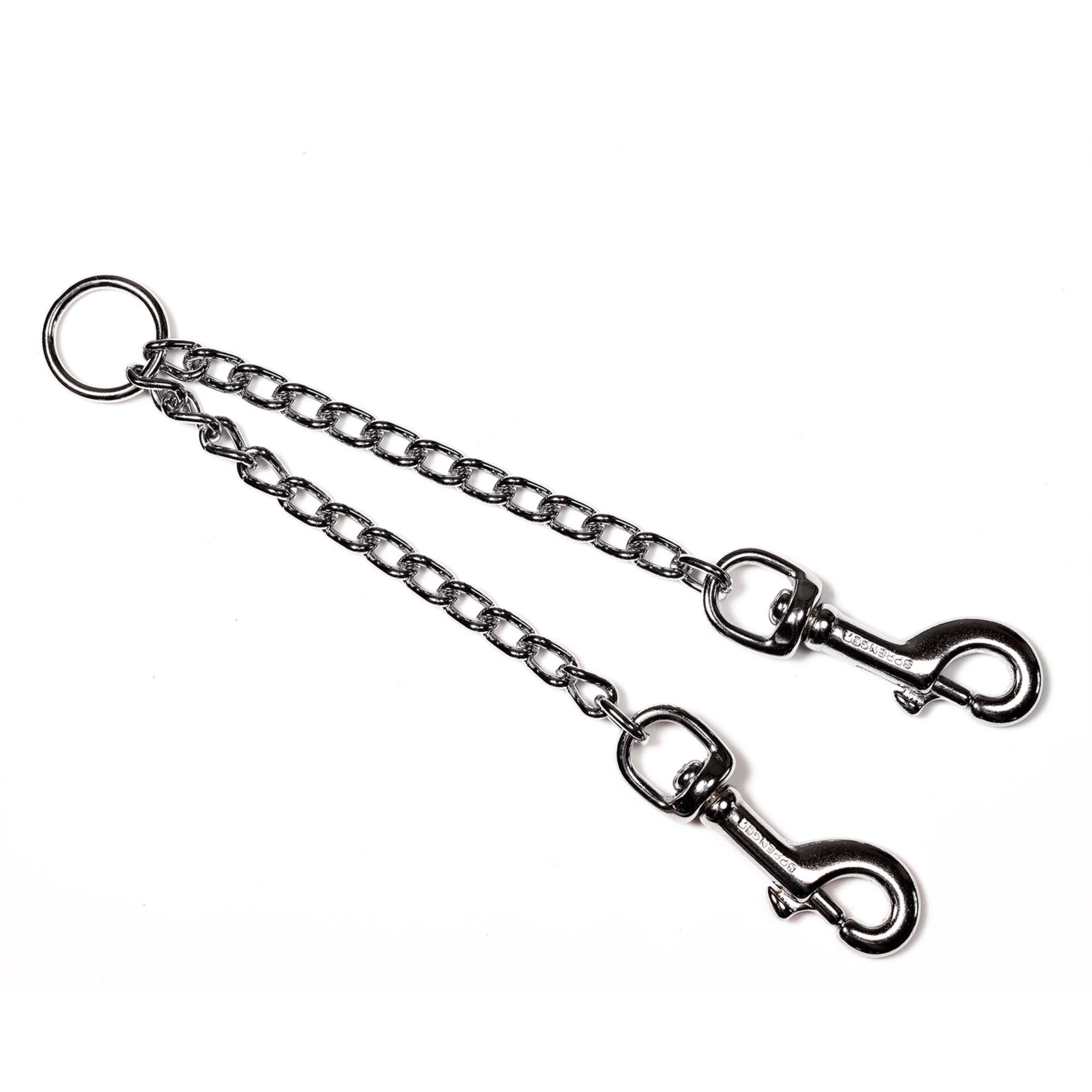Koppelkette mit Karabinerhaken - Stahl verchromt