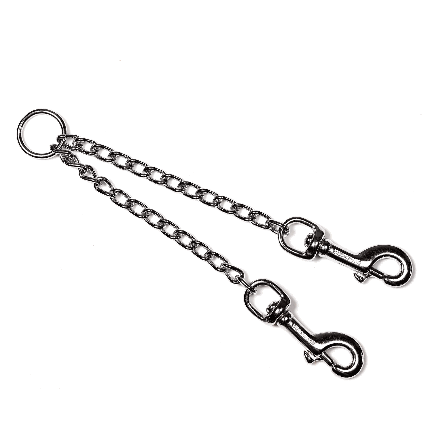 Koppelkette mit Karabinerhaken - Stahl verchromt