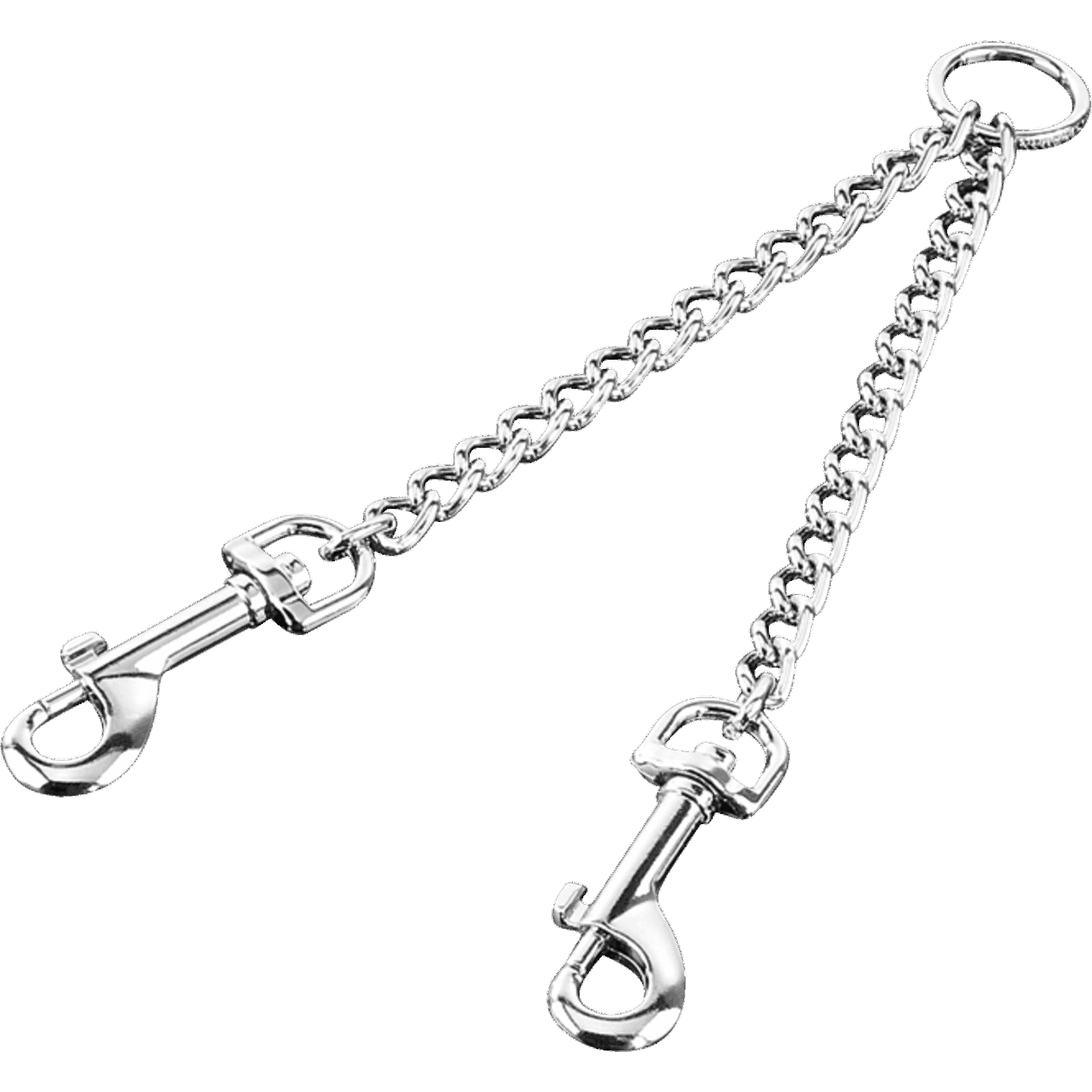 Koppelkette mit Karabinerhaken - Stahl verchromt