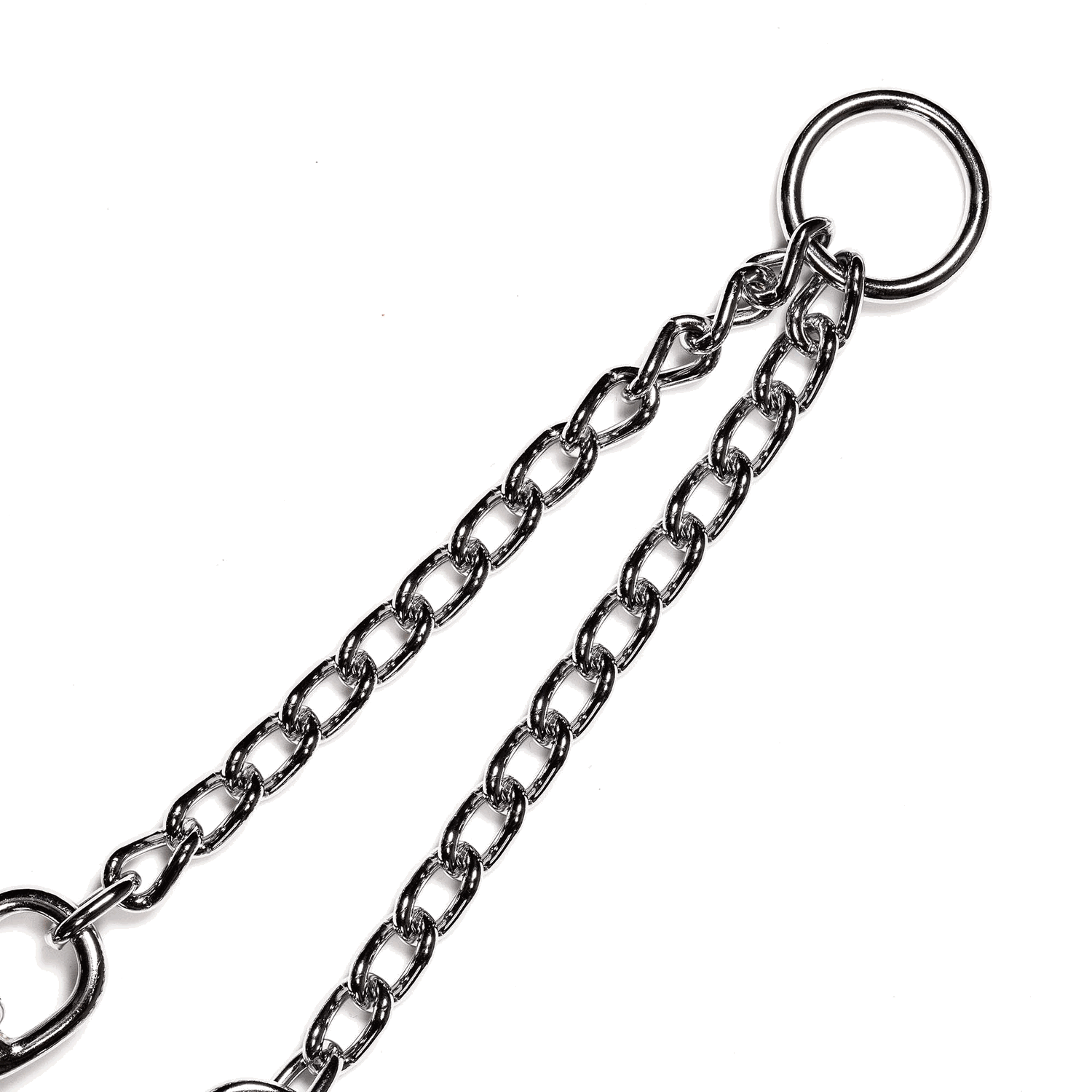 Koppelkette mit Karabinerhaken - Stahl verchromt, 4 mm, 61 cm
