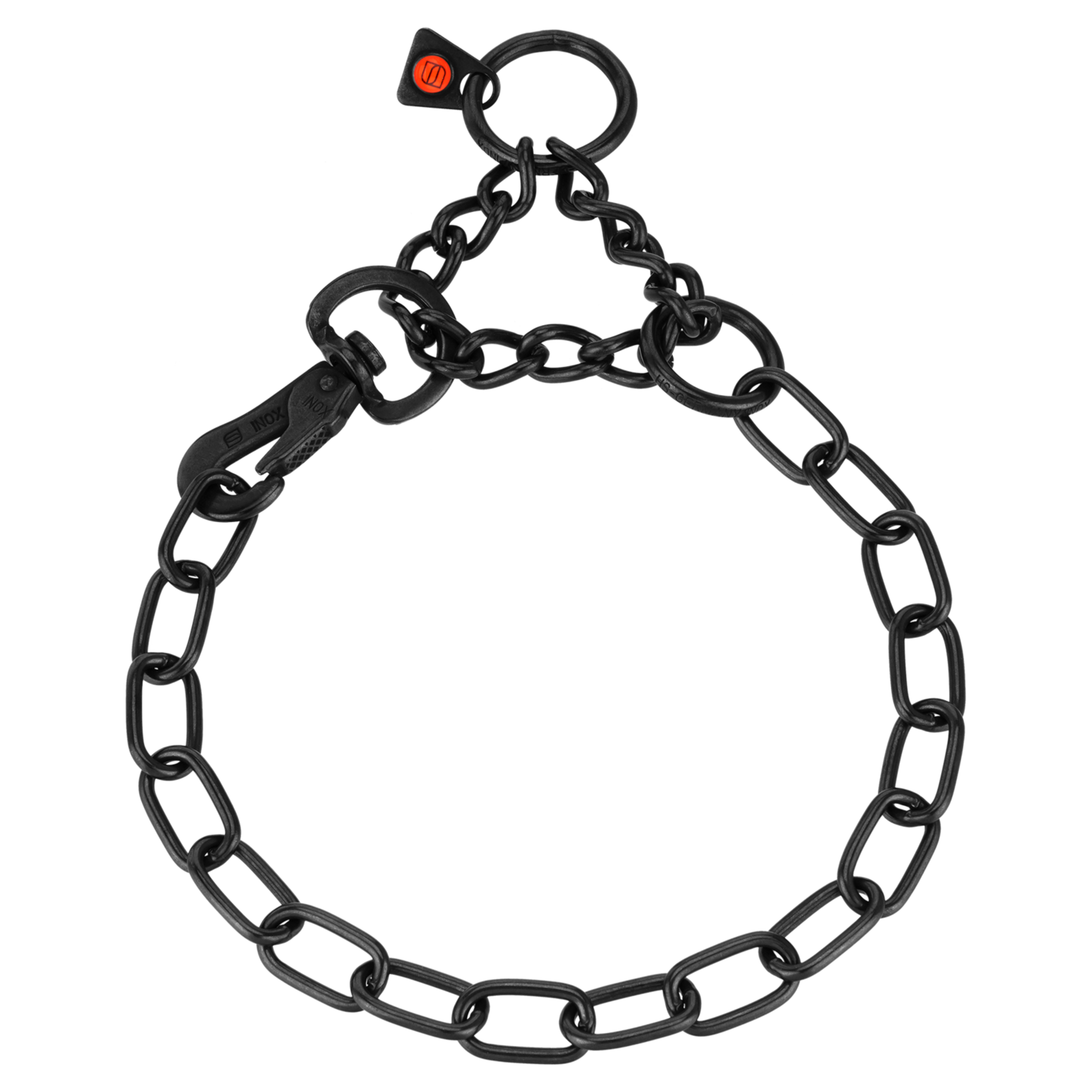 Halskette, verstellbar - mit SPRENGER-Haken - Edelstahl Rostfrei schwarz, 3,0 mm