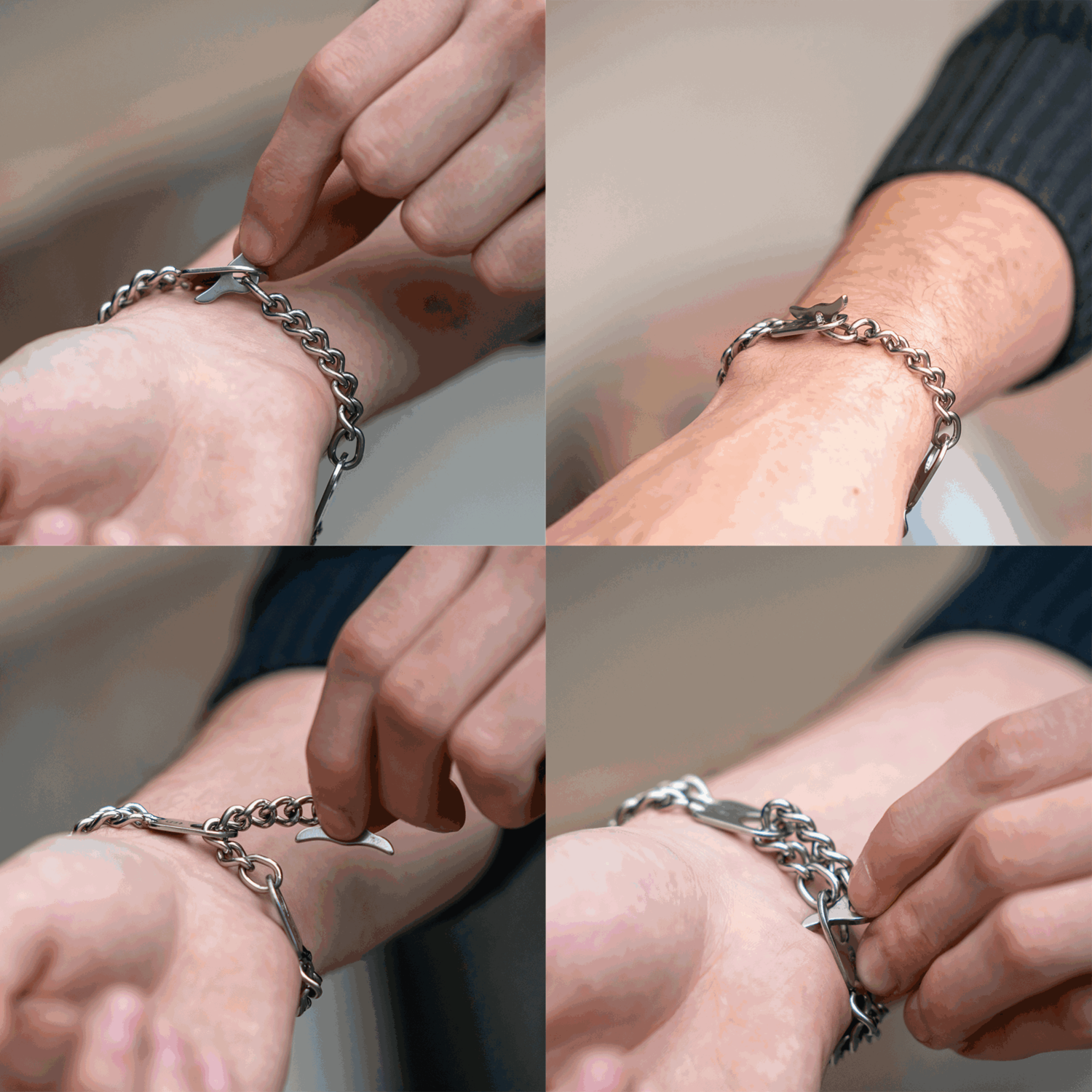Damen Armband 2-reihig, Edelstahl