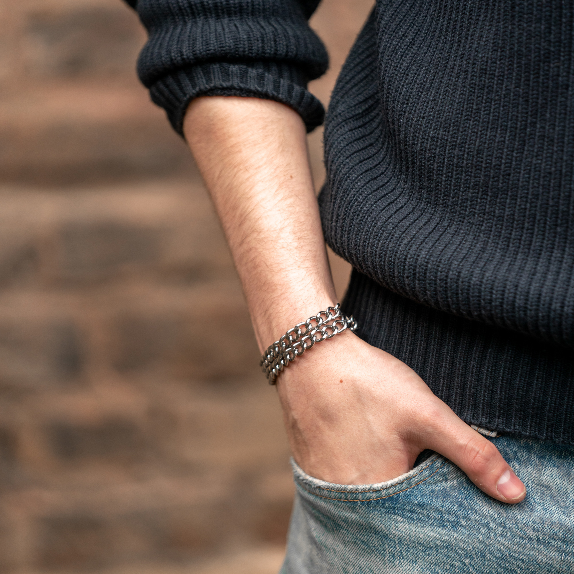 Armband 2-reihig, Edelstahl